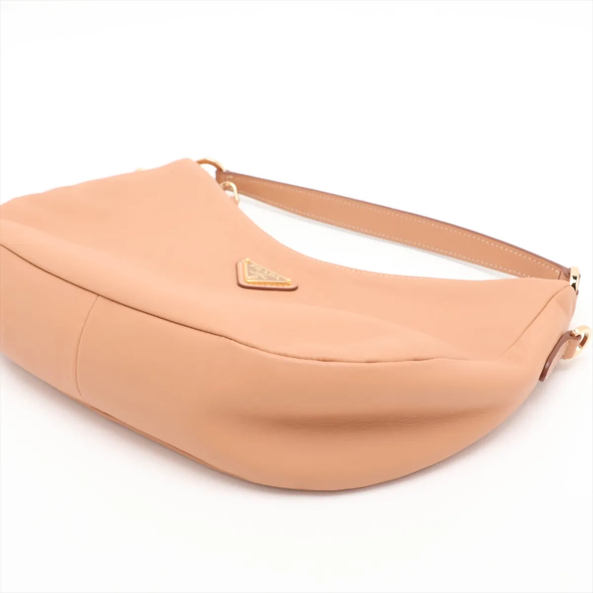 Leather Shoulder Bag, Brown, 1BC272 — view 3