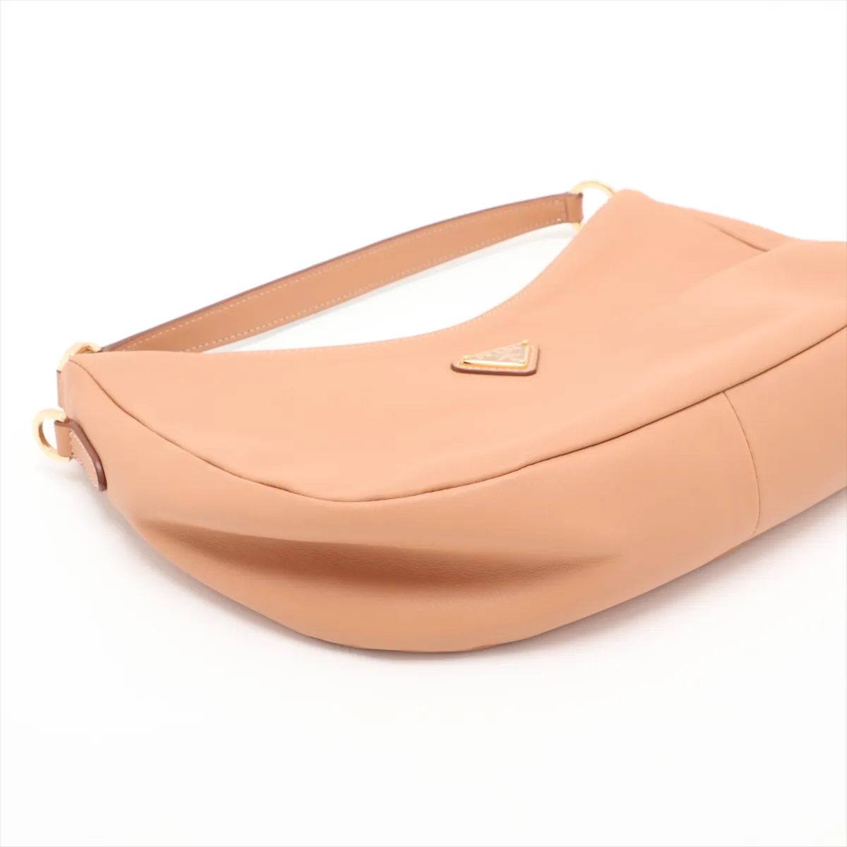 Leather Shoulder Bag, Brown, 1BC272 — view 4