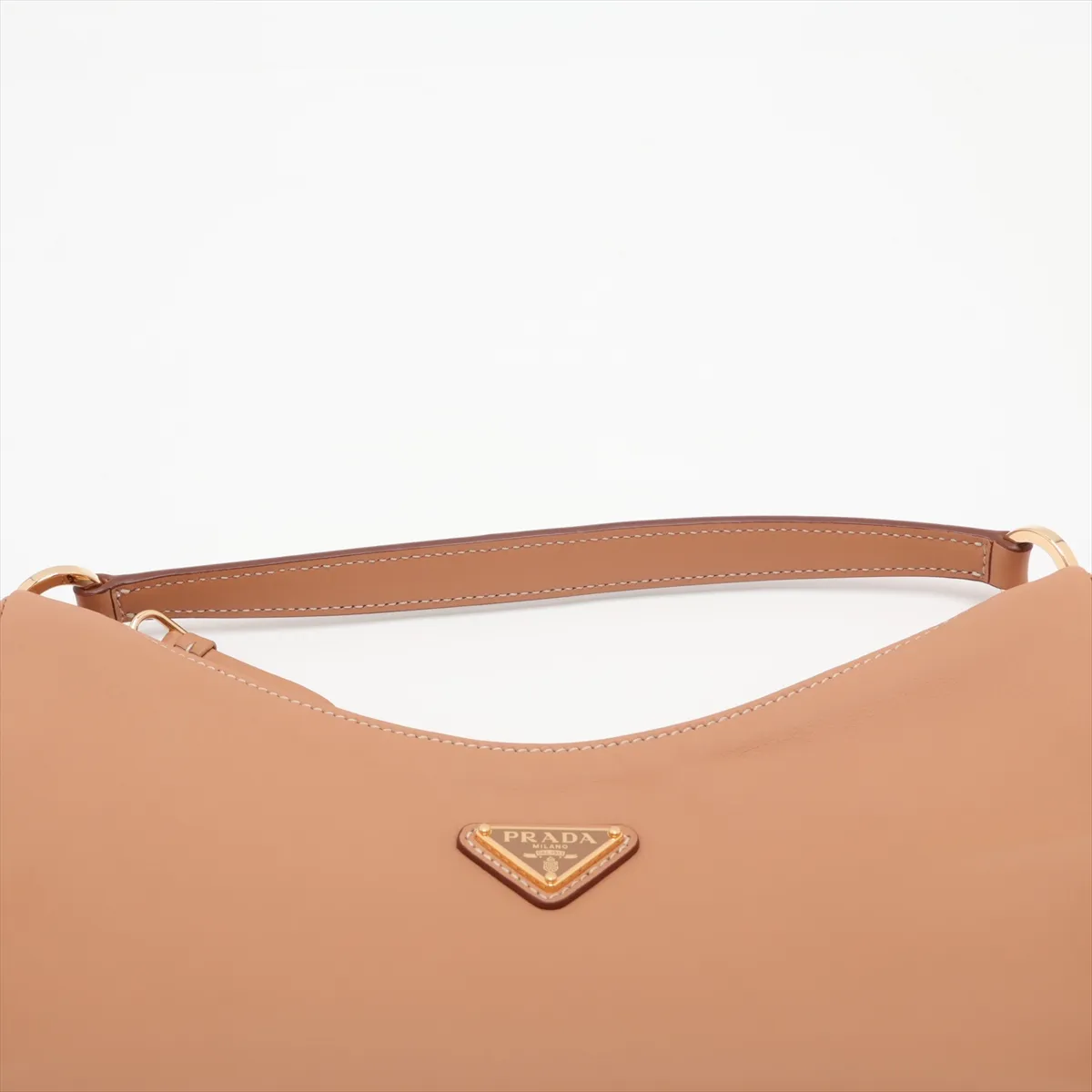 Leather Shoulder Bag, Brown, 1BC272 — view 6
