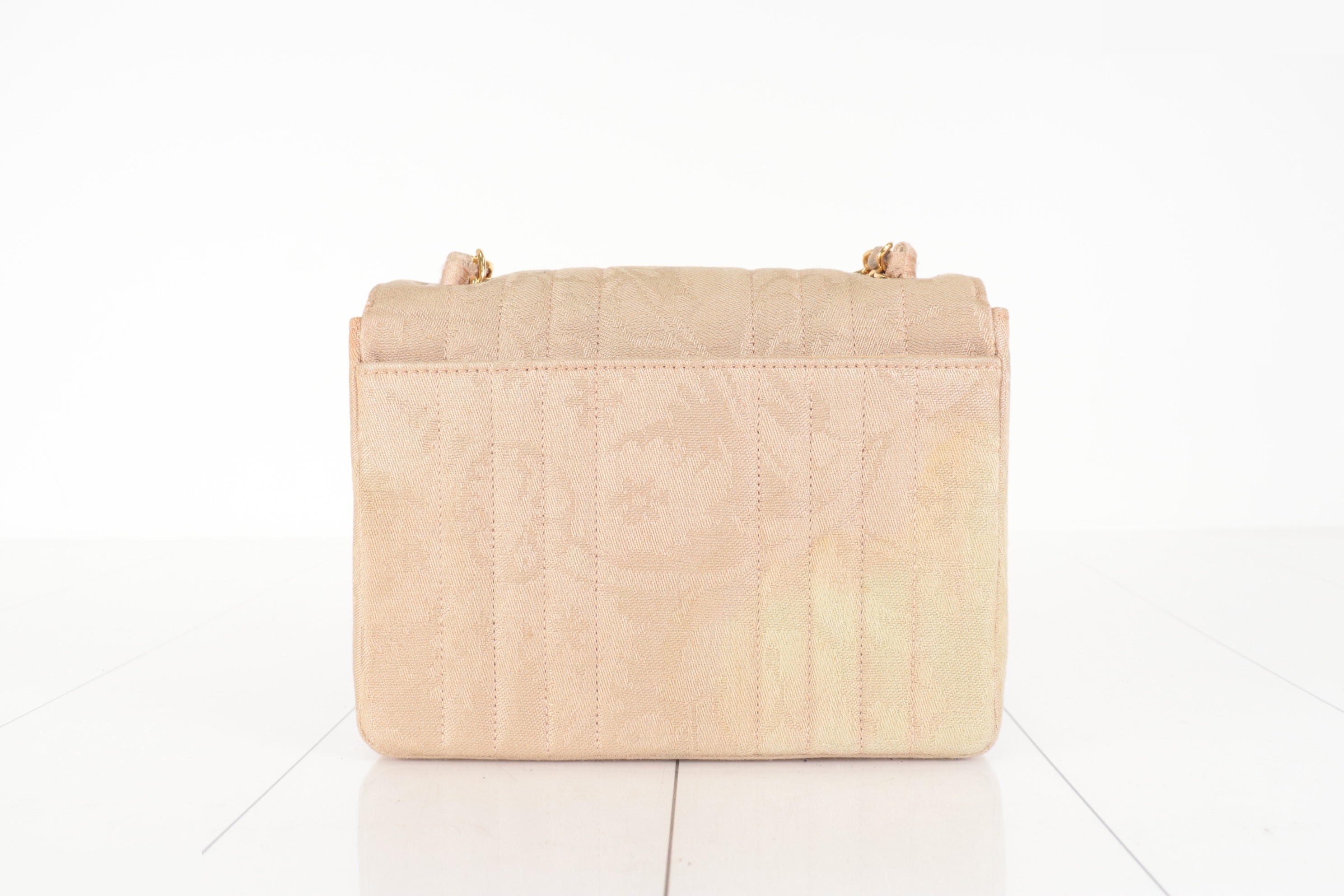 Nishijin-ori Mini Chain Shoulder Bag, Beige, Unit No. 2 — view 2