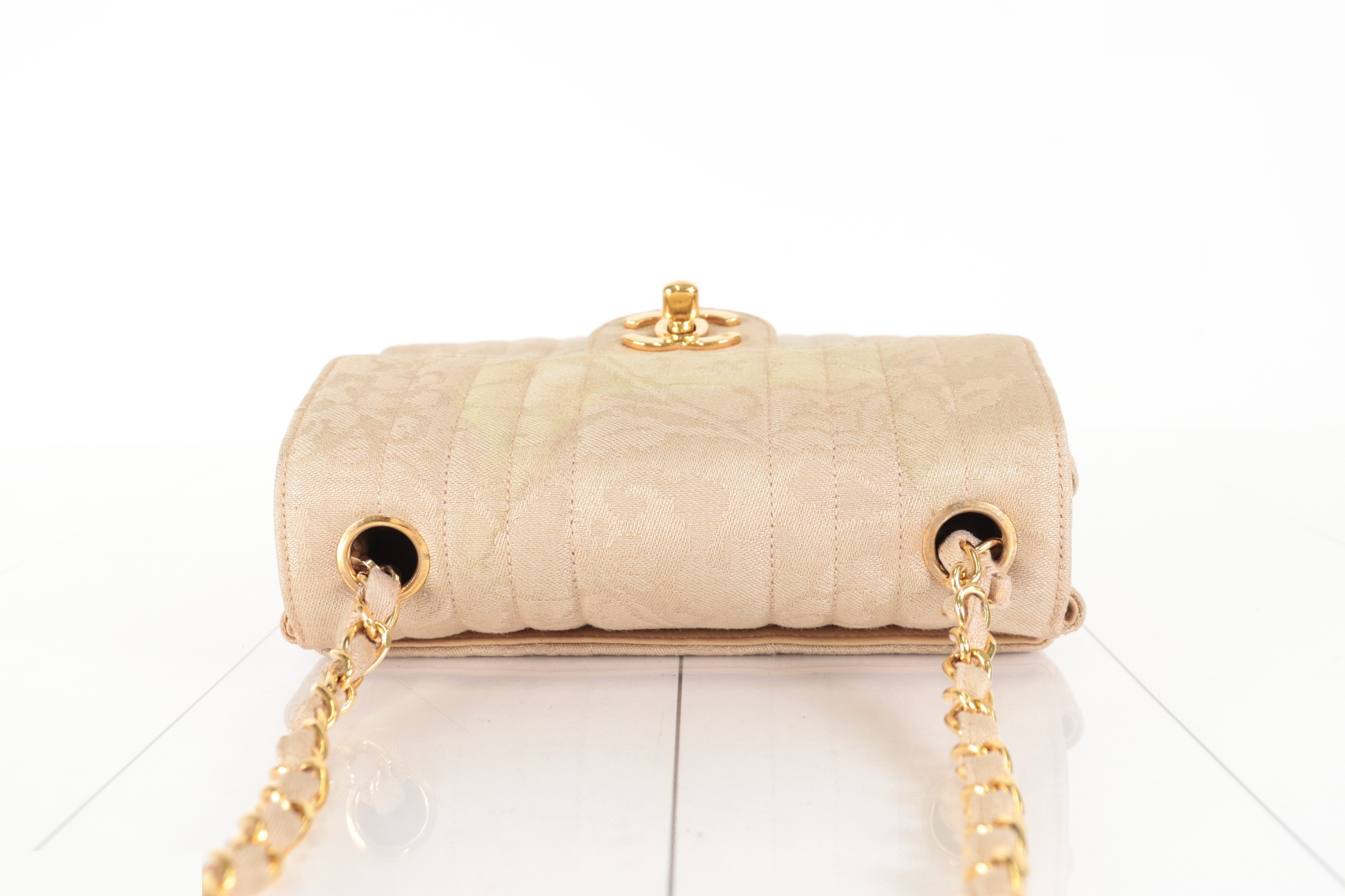 Nishijin-ori Mini Chain Shoulder Bag, Beige, Unit No. 2 — view 5