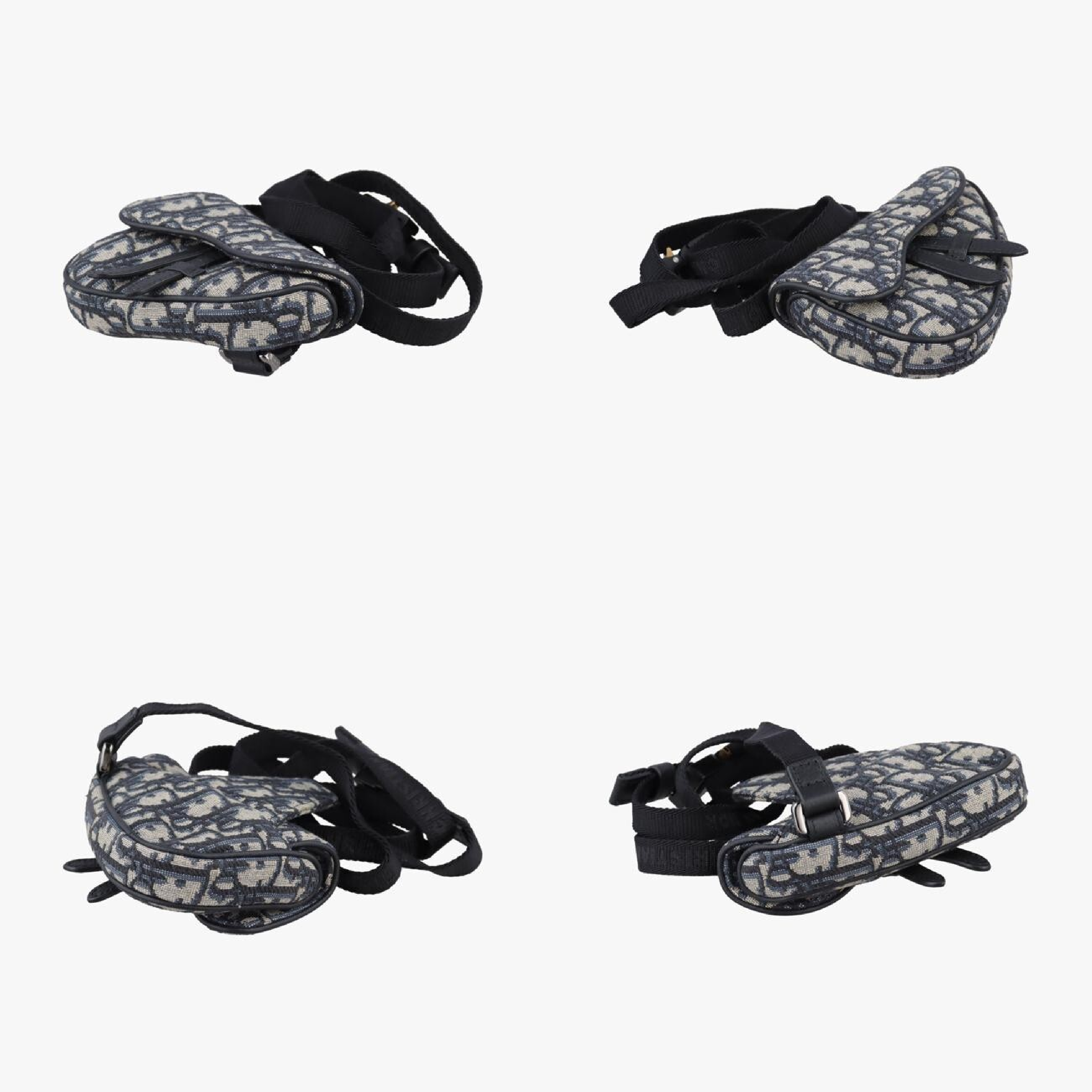 Saddle Grey x Navy x Black Jacquard x Leather Shoulder Bag 29-BO-1222 — view 4