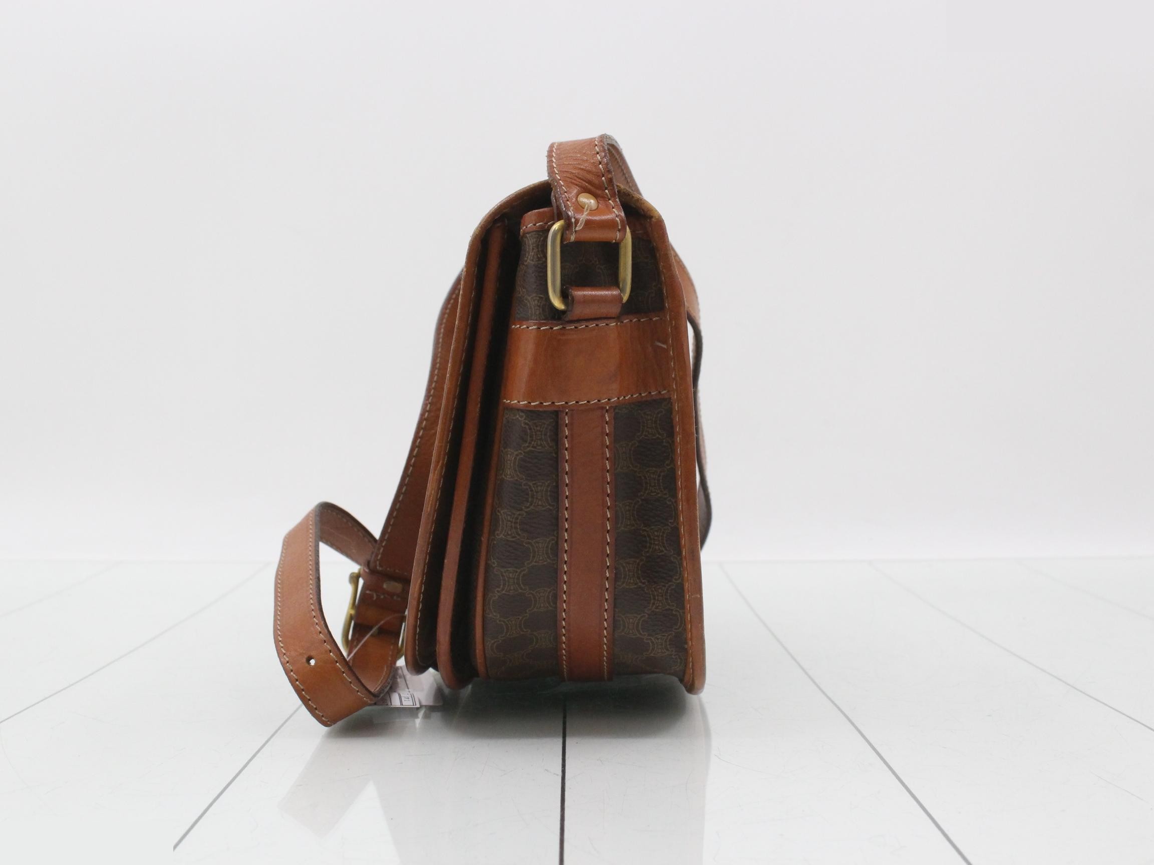 Macadam PVC/Leather Shoulder Bag, Brown — view 3