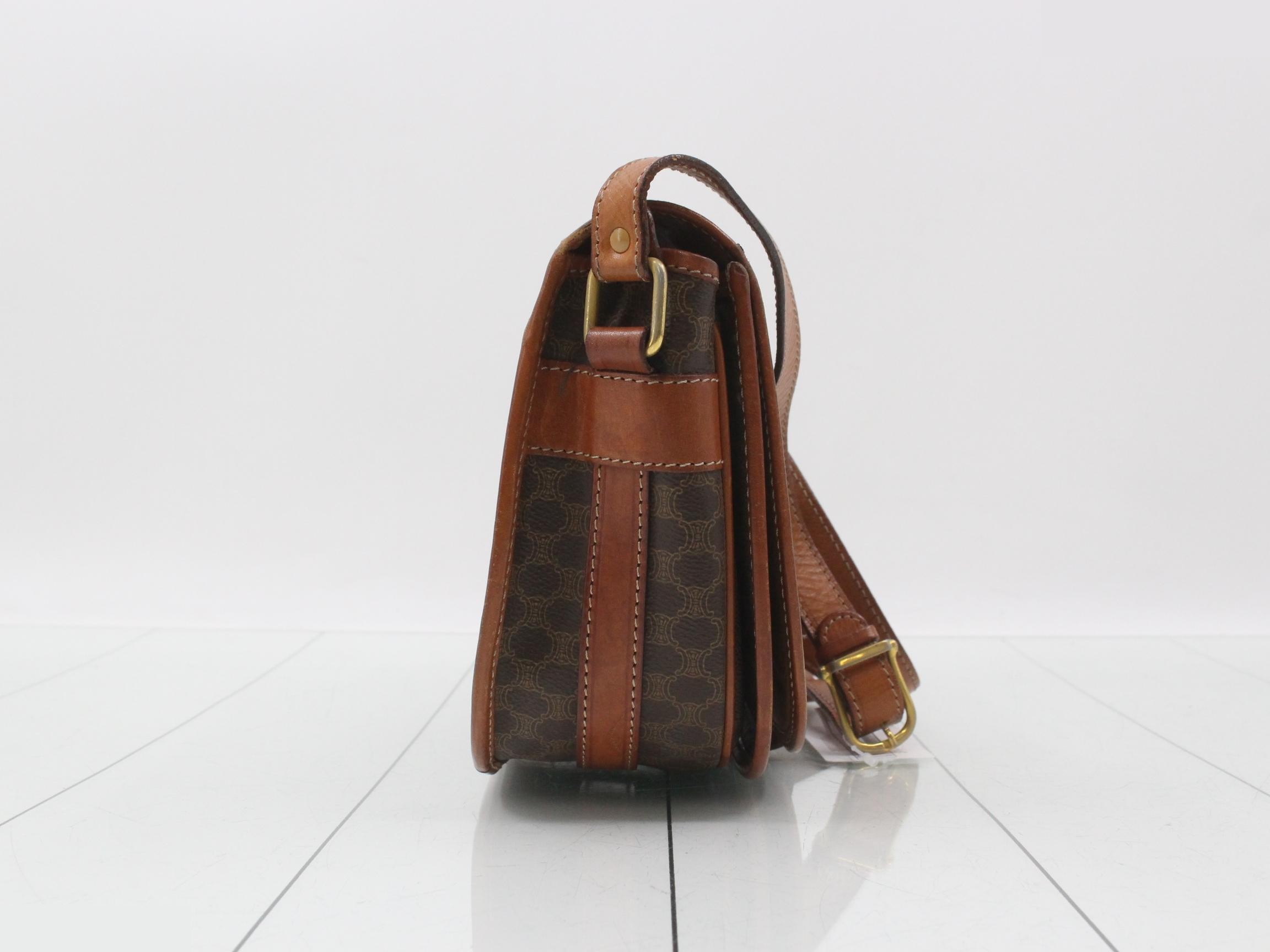 Macadam PVC/Leather Shoulder Bag, Brown — view 4