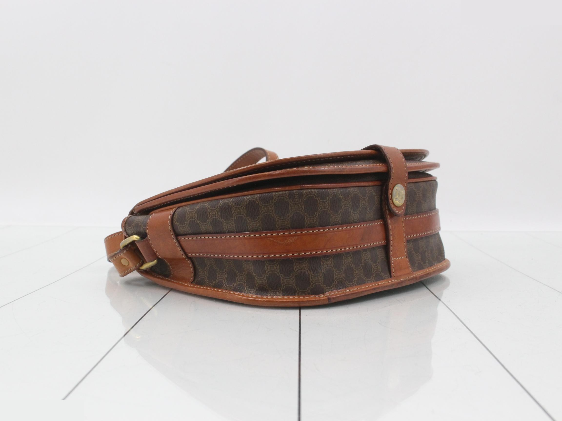 Macadam PVC/Leather Shoulder Bag, Brown — view 5