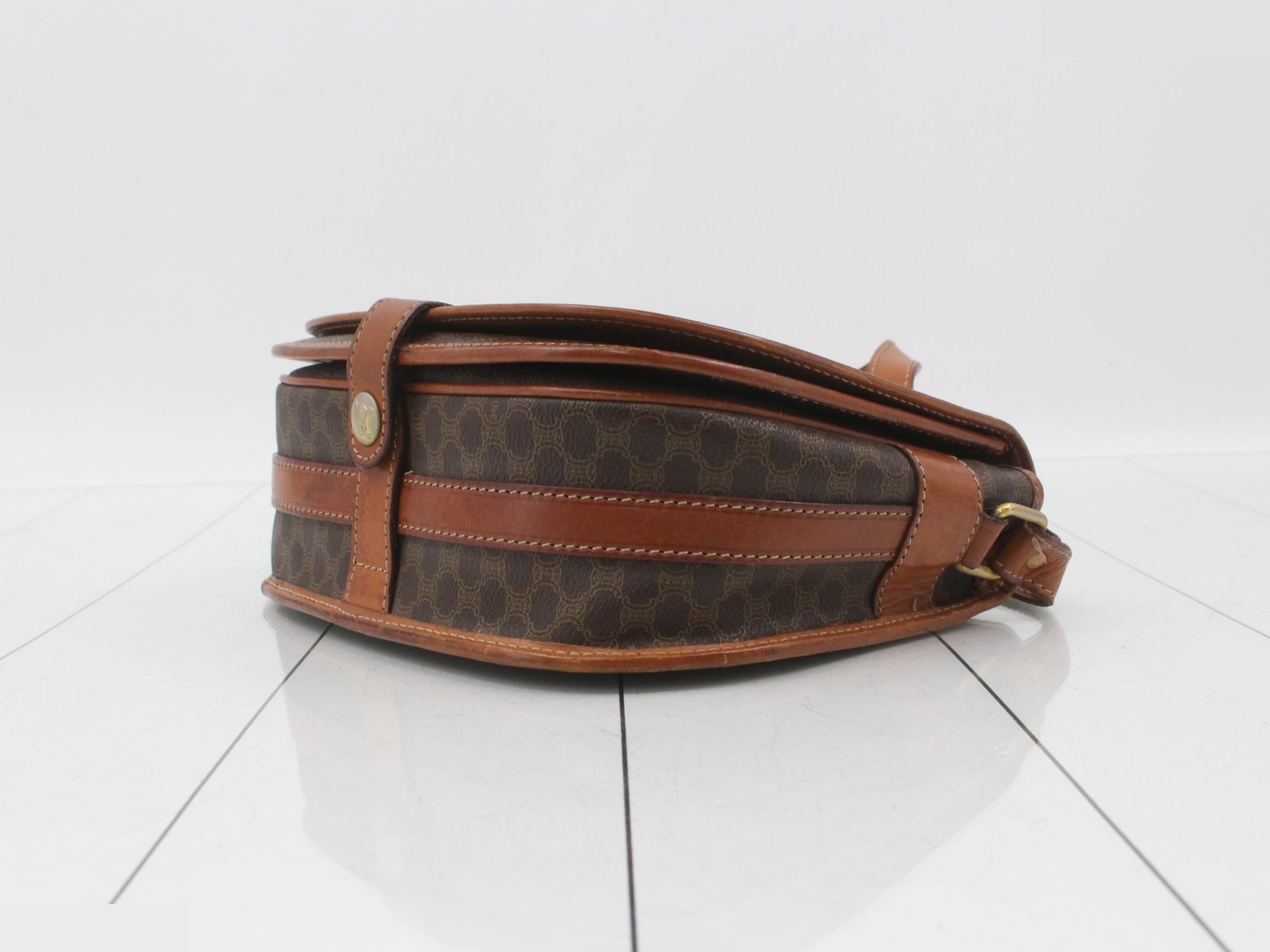 Macadam PVC/Leather Shoulder Bag, Brown — view 6