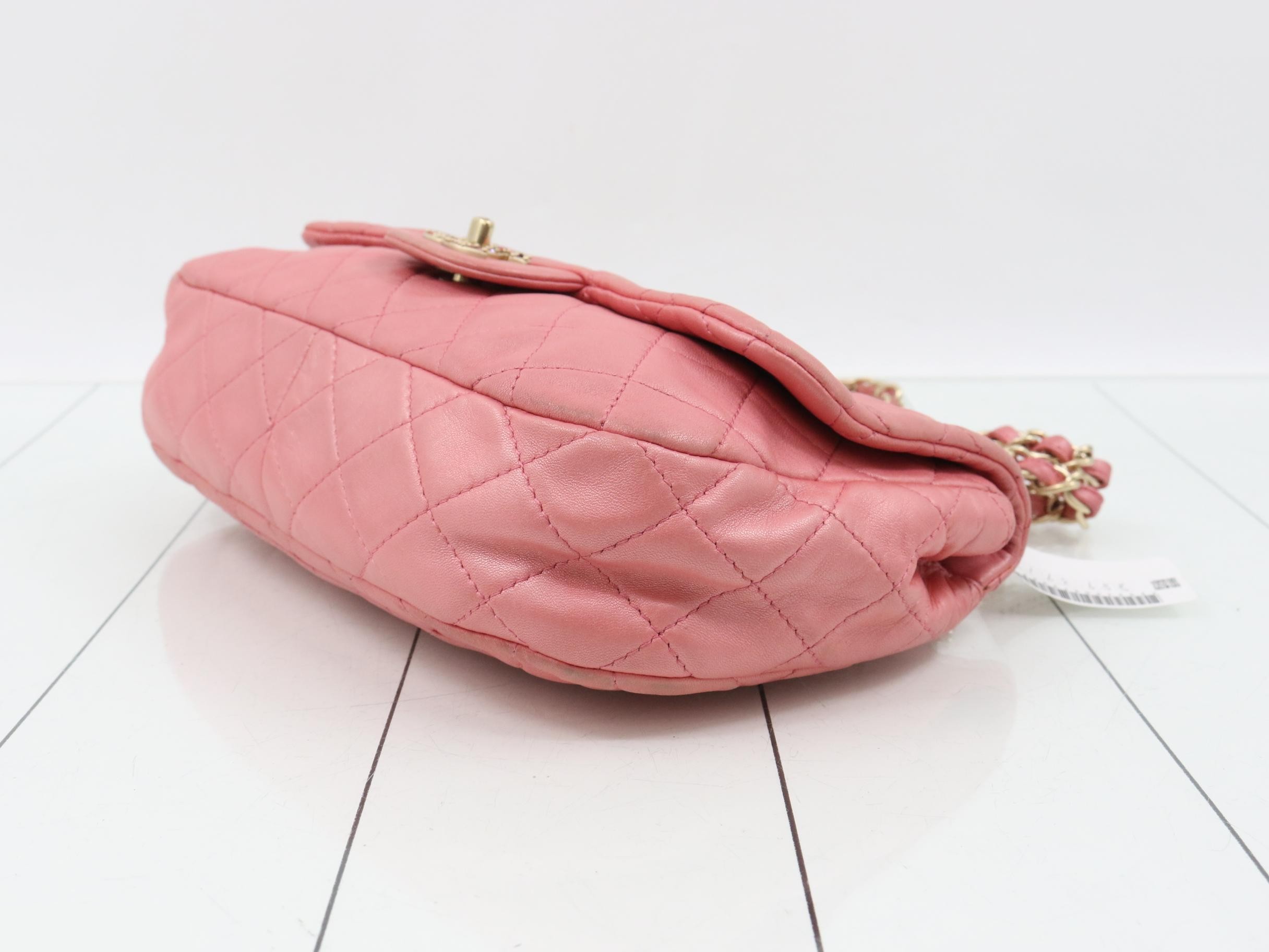 Matelassé Chain Shoulder Bag with Rhinestone Turnlock — view 6