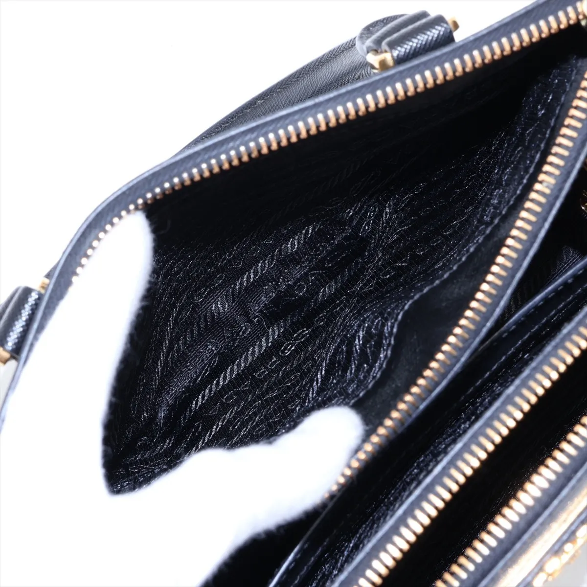 Saffiano Lux Galleria Leather 2-Way Handbag, Black, 1BA896 — view 12
