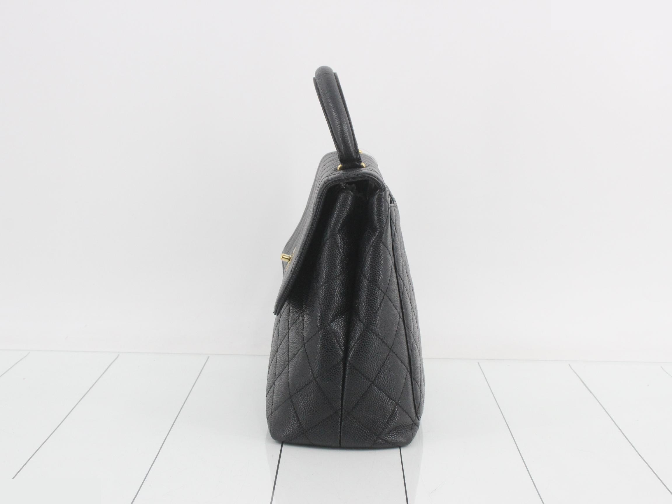 Caviar Skin Turnlock Handbag — view 3