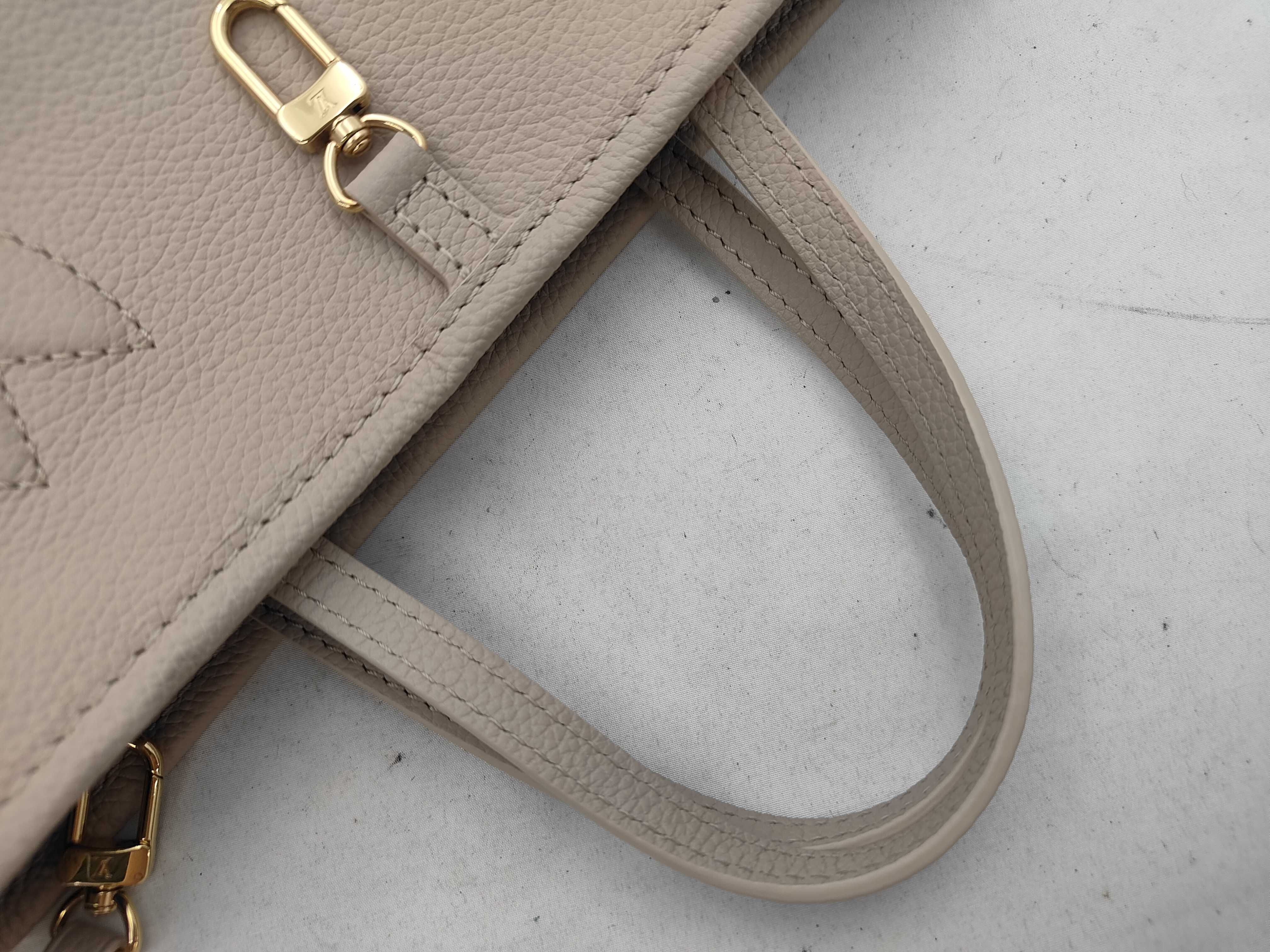 Neverfull Inside Out BB Reversible Limestone/Monogram Tote Bag M25657 (RFID verified) — view 3