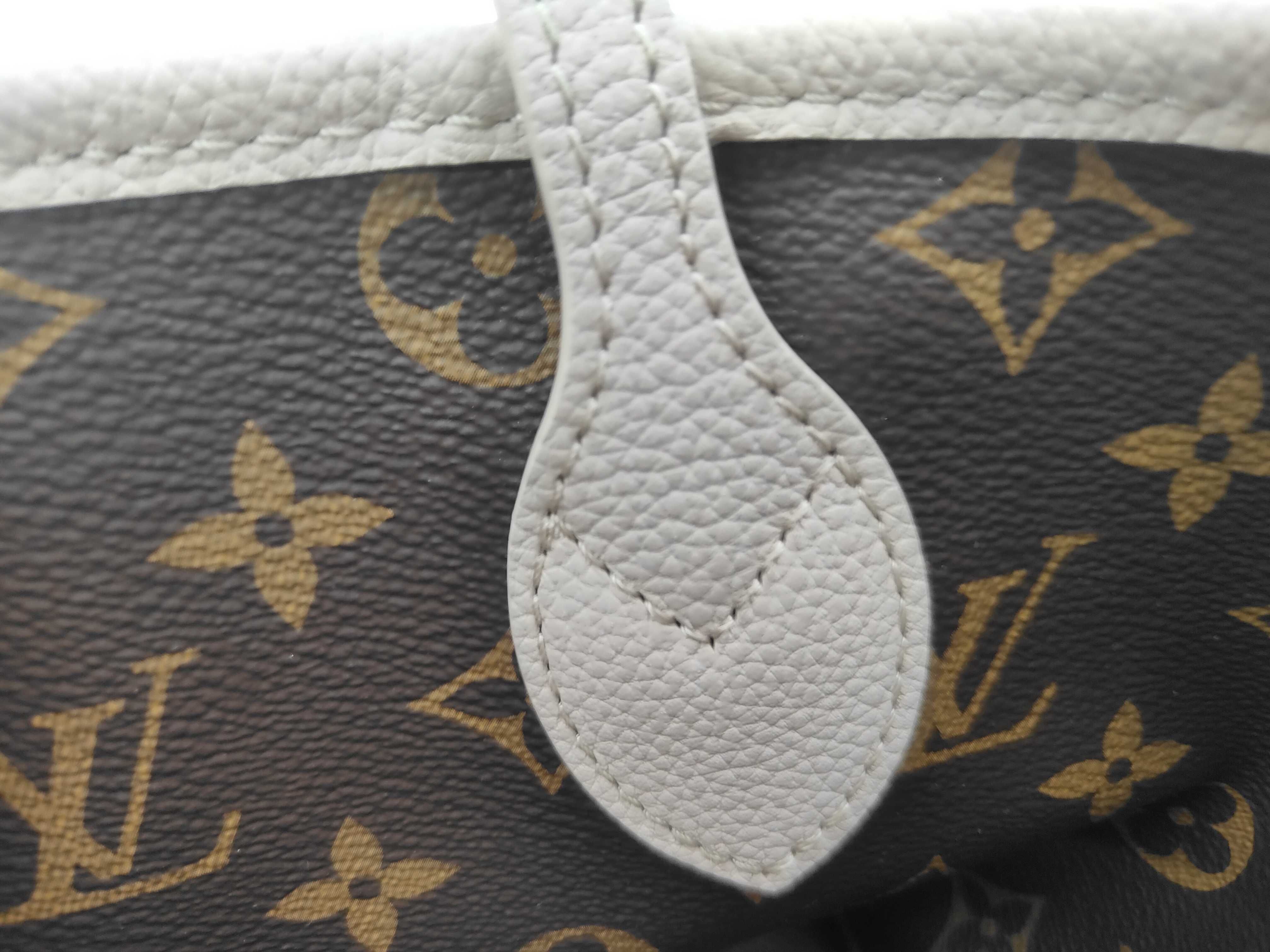 Neverfull Inside Out BB Reversible Limestone/Monogram Tote Bag M25657 (RFID verified) — view 6