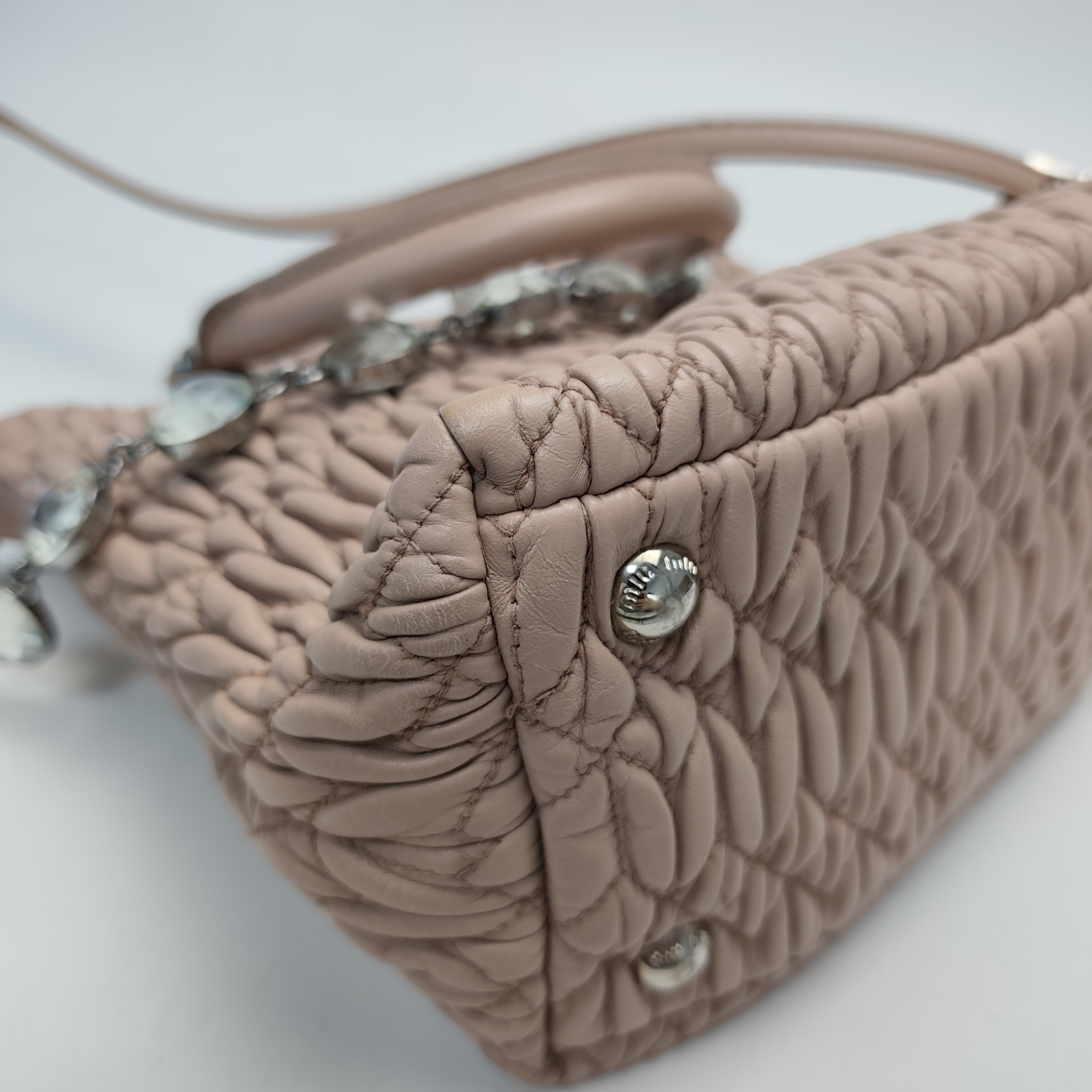 【*Shipped from: China*】Miu Miu Crystal Leather Shoulder Bag — view 5