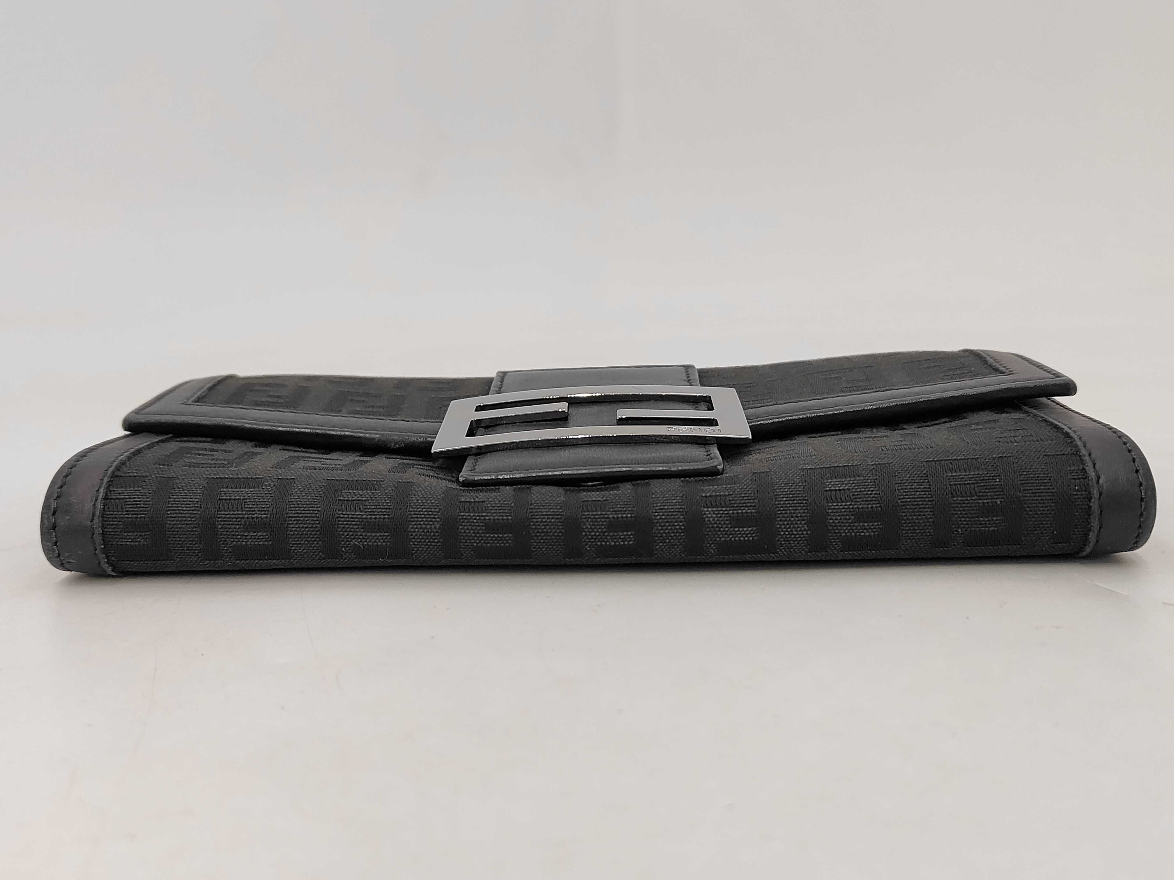 Zucca pattern Fendi Zucca long wallet canvas black wallet — view 3
