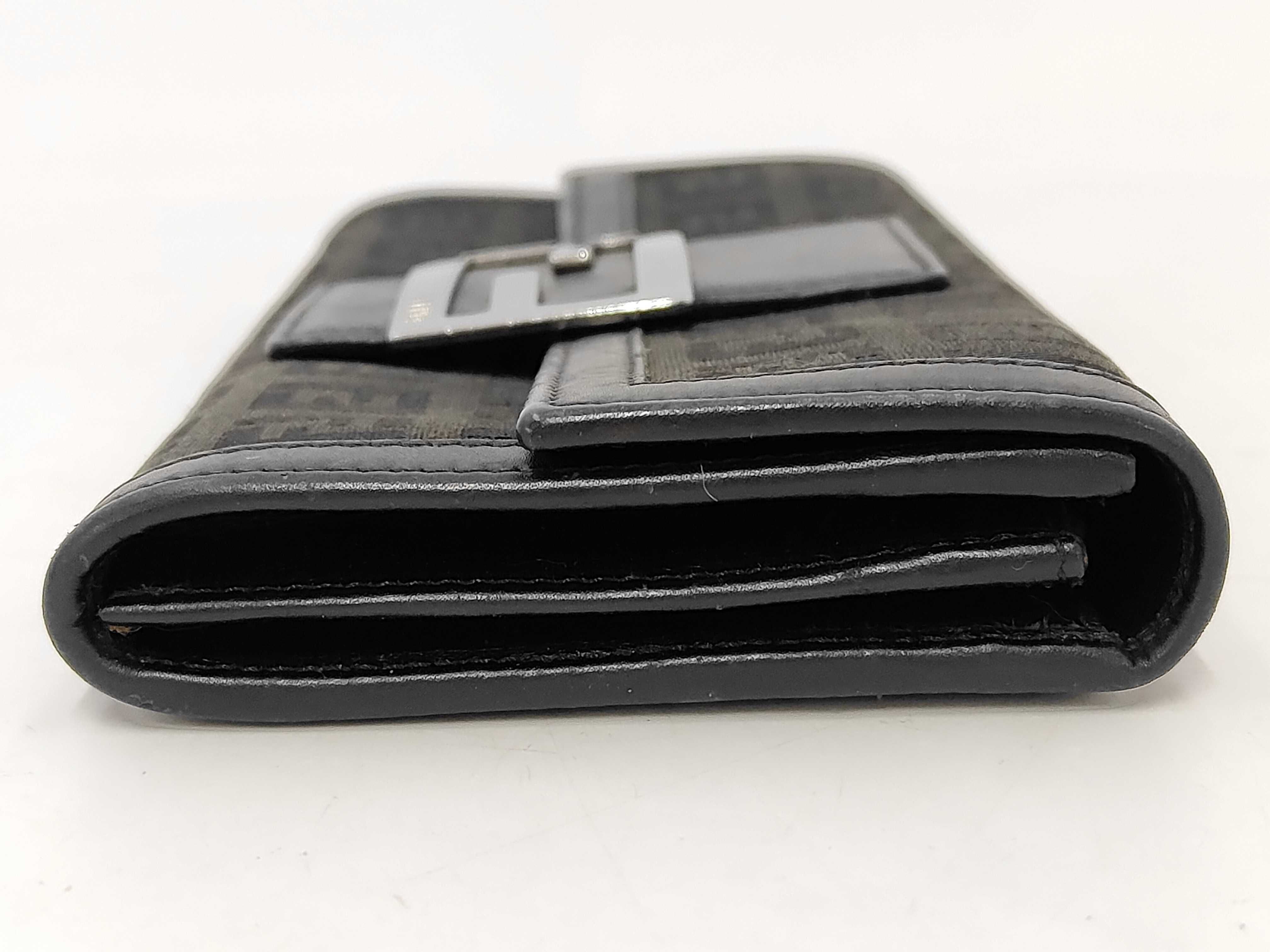 Zucca pattern Fendi Zucca long wallet canvas black wallet — view 4