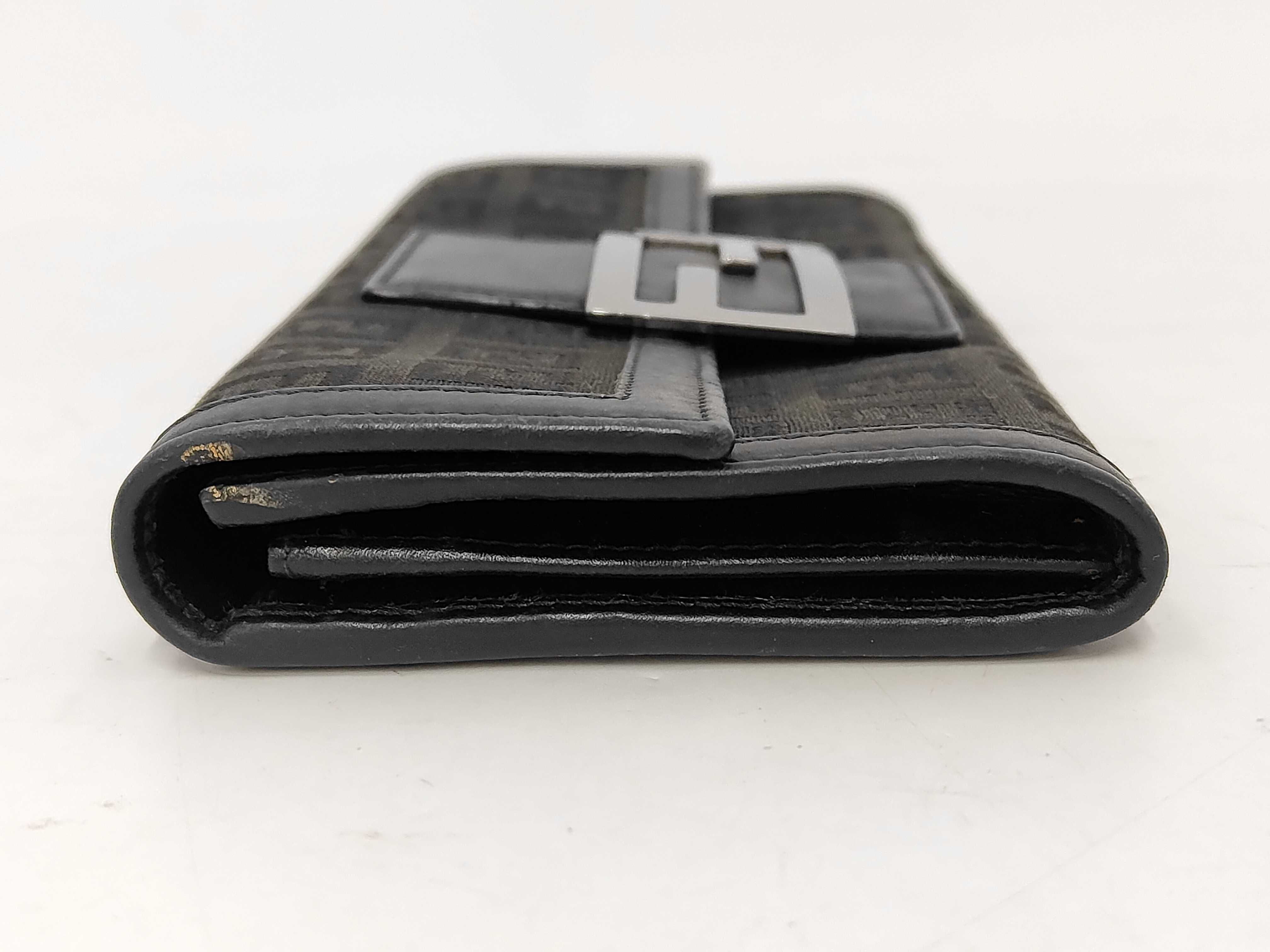 Zucca pattern Fendi Zucca long wallet canvas black wallet — view 6