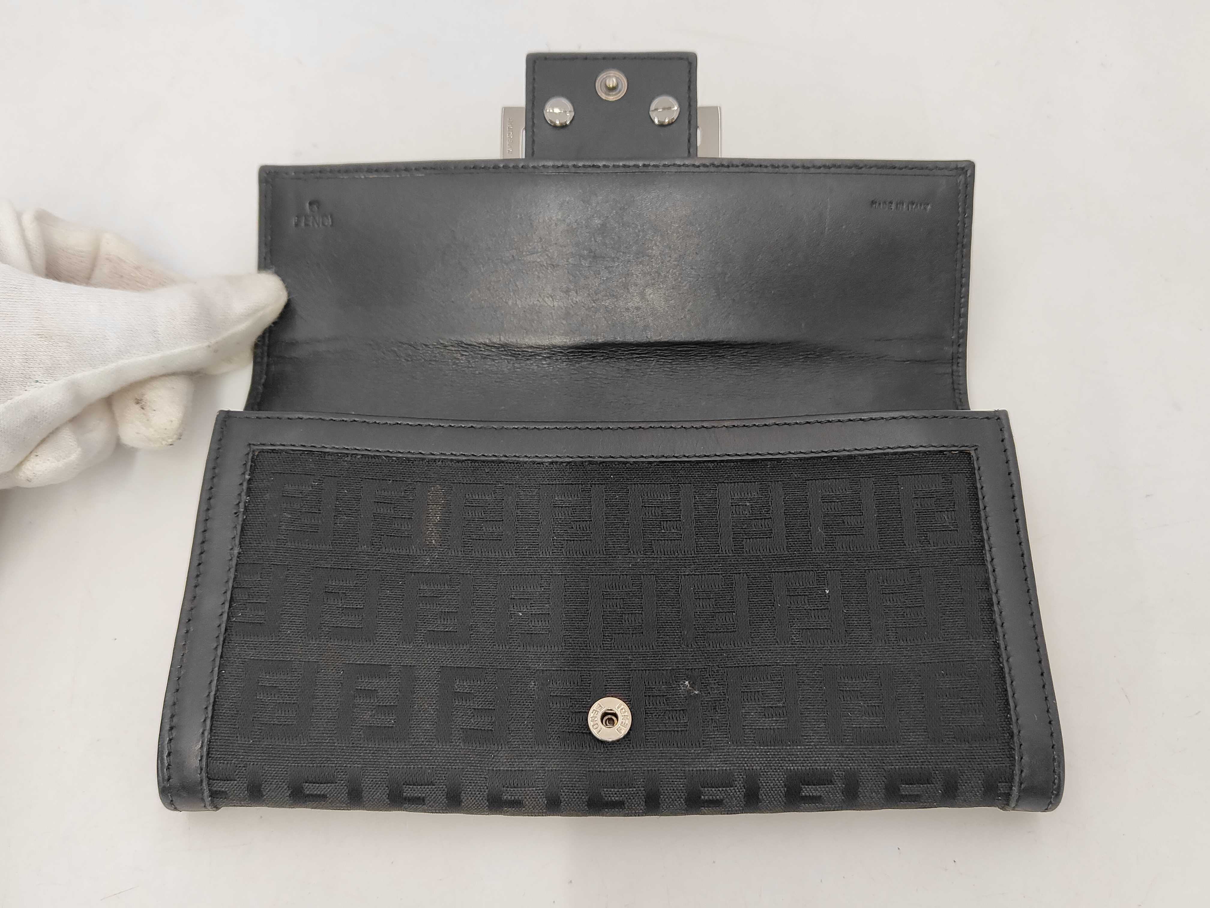 Zucca pattern Fendi Zucca long wallet canvas black wallet — view 8
