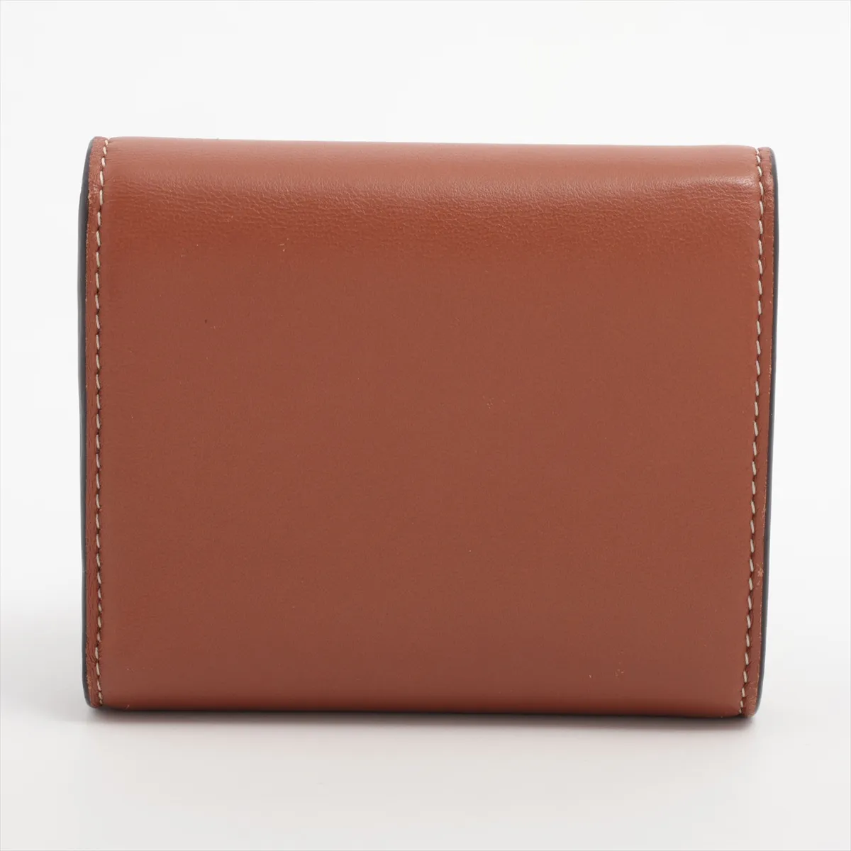 Triomphe Small Flap Wallet Leather Compact Wallet Brown — view 2