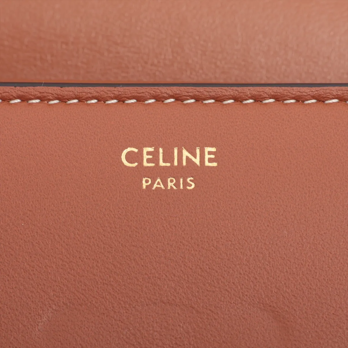 Triomphe Small Flap Wallet Leather Compact Wallet Brown — view 8