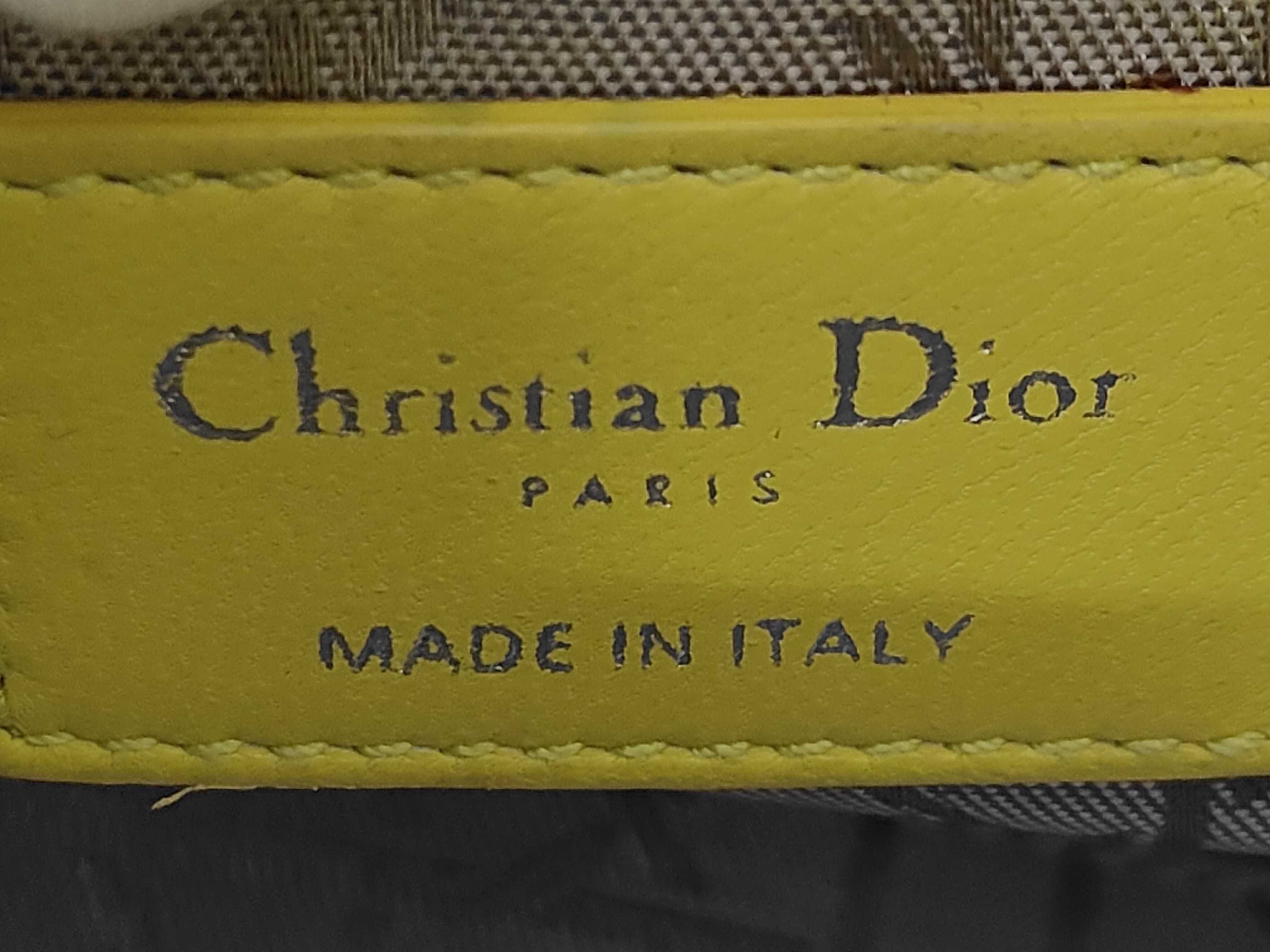 Lady Dior Yellow Lambskin 3-Compartment Handbag — view 11