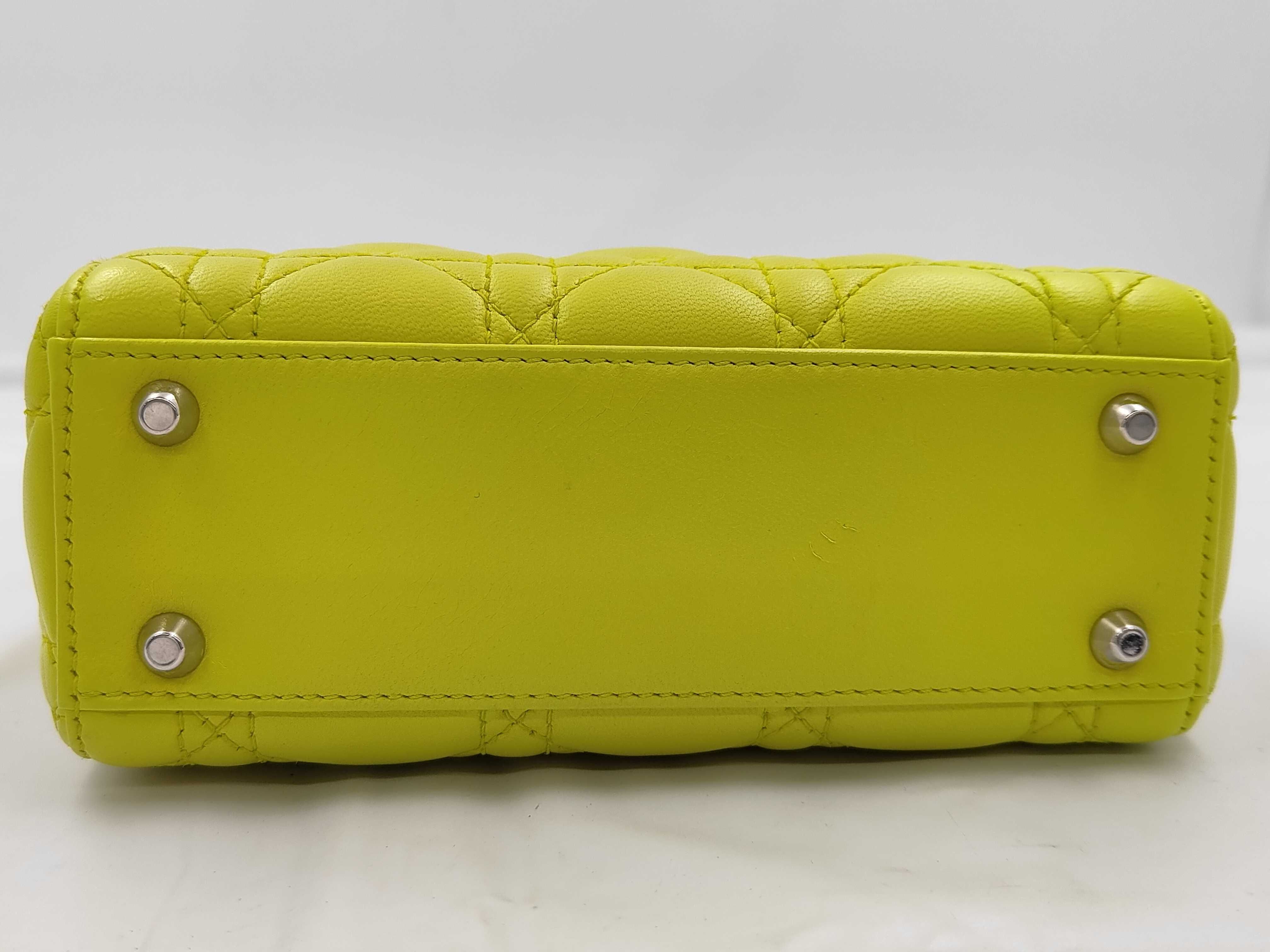 Lady Dior Yellow Lambskin 3-Compartment Handbag — view 7