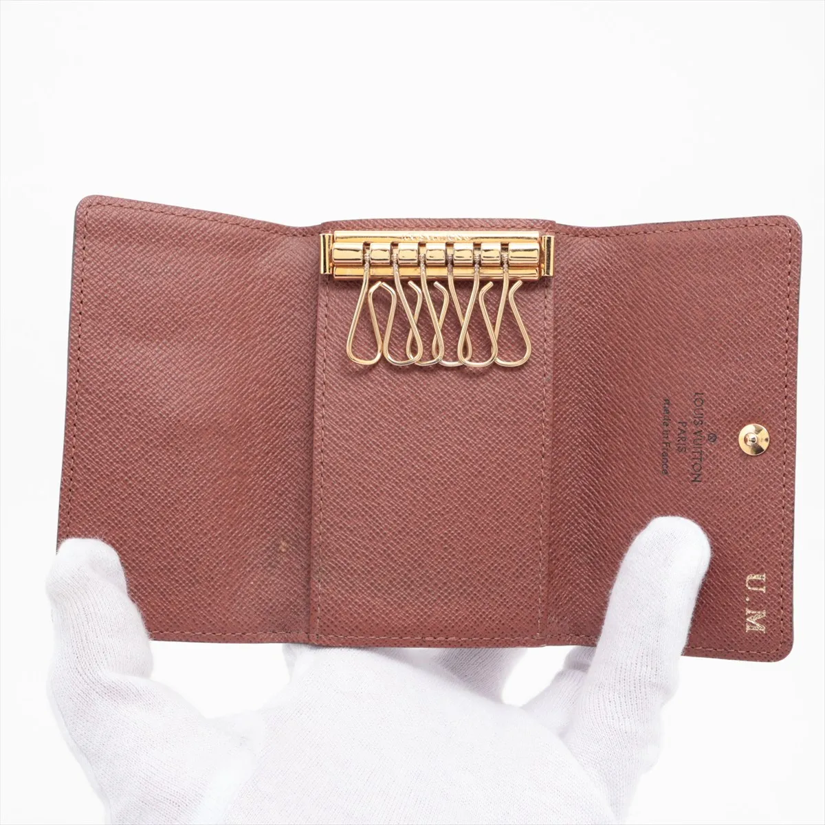 Monogram Multicle 6 M62630 Brown Key Case with Initials RFID Reactive — view 4