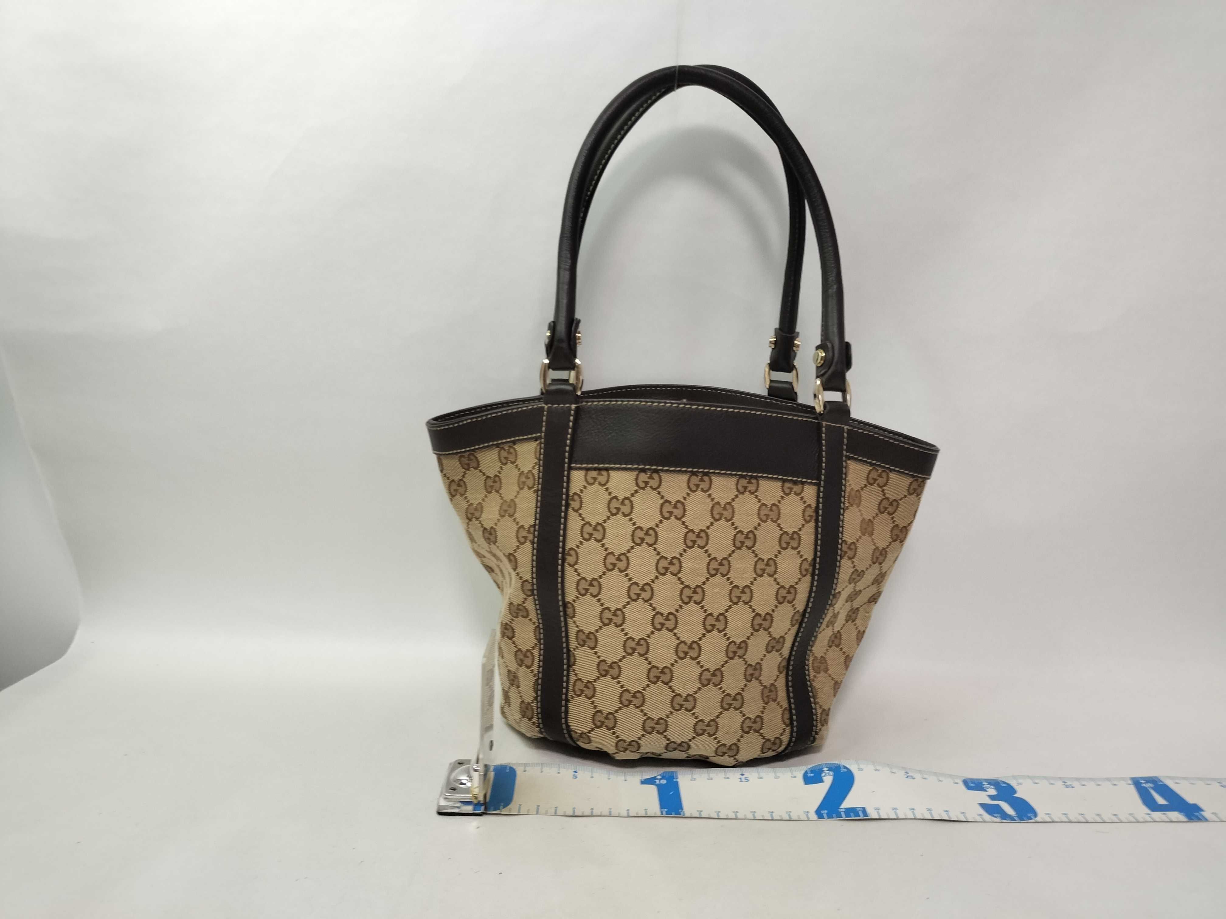 GG Canvas Gucci GG Canvas x Leather Handbag Beige 211983 Handbag — view 2
