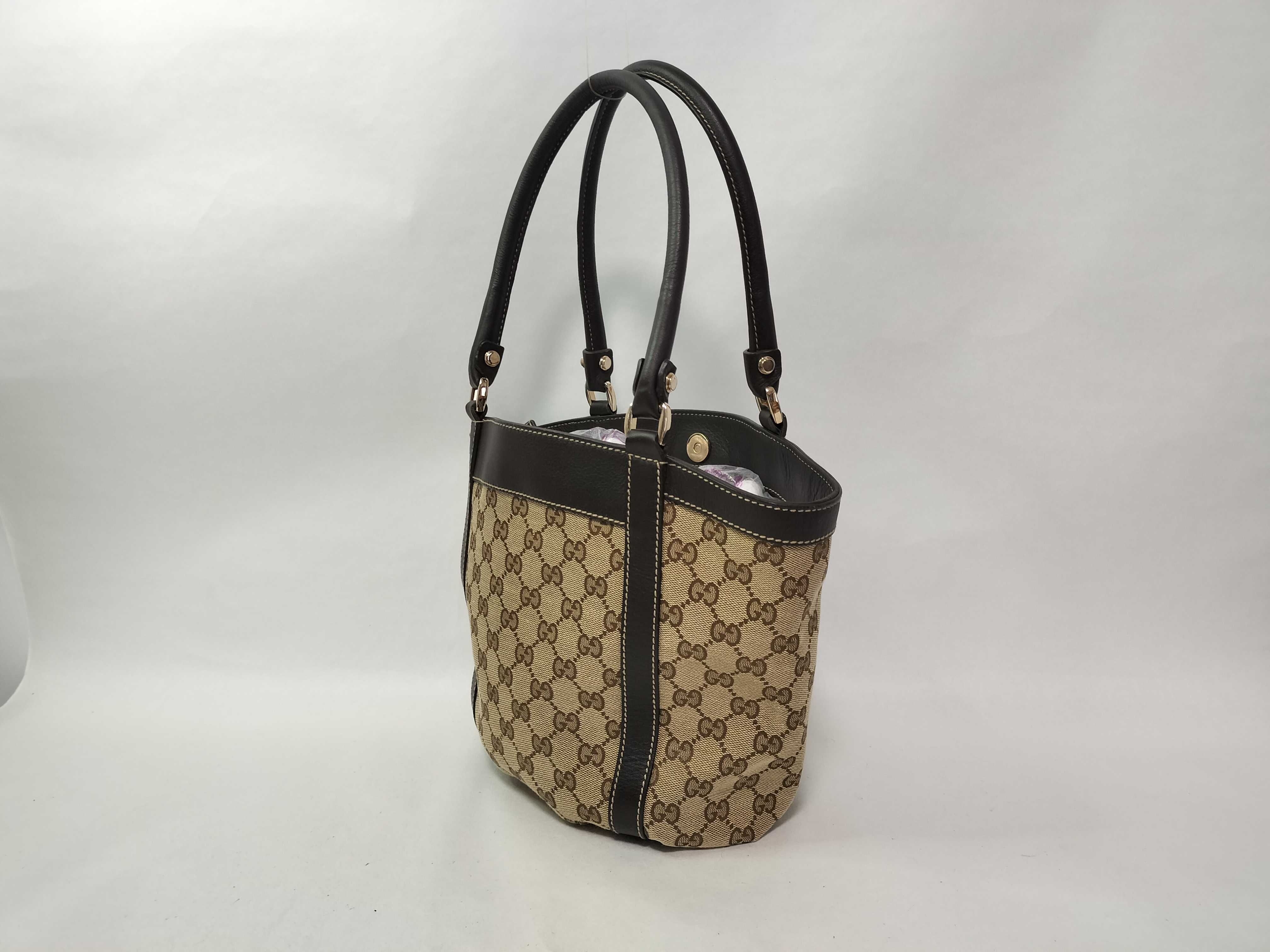 GG Canvas Gucci GG Canvas x Leather Handbag Beige 211983 Handbag — view 3