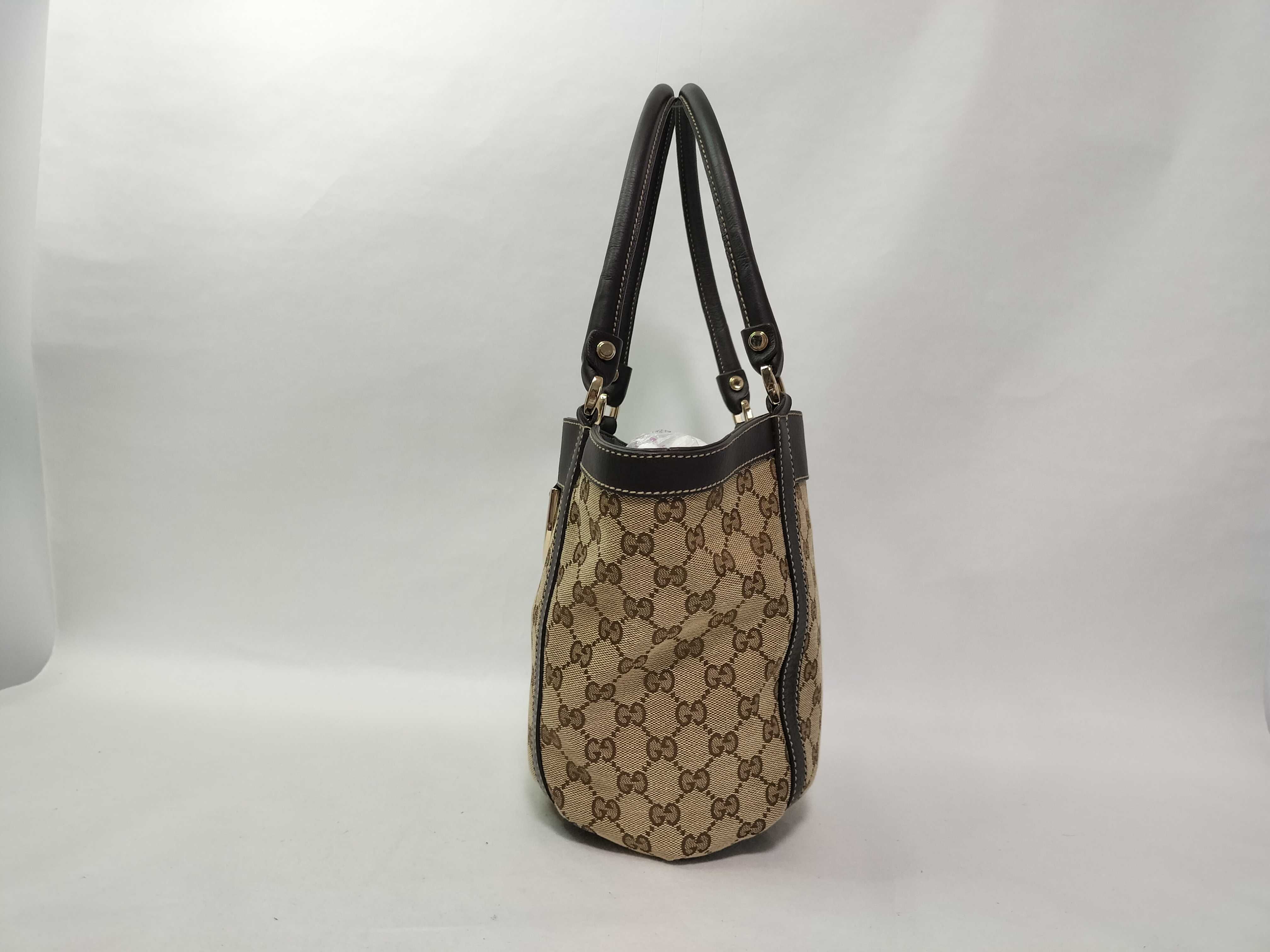 GG Canvas Gucci GG Canvas x Leather Handbag Beige 211983 Handbag — view 4