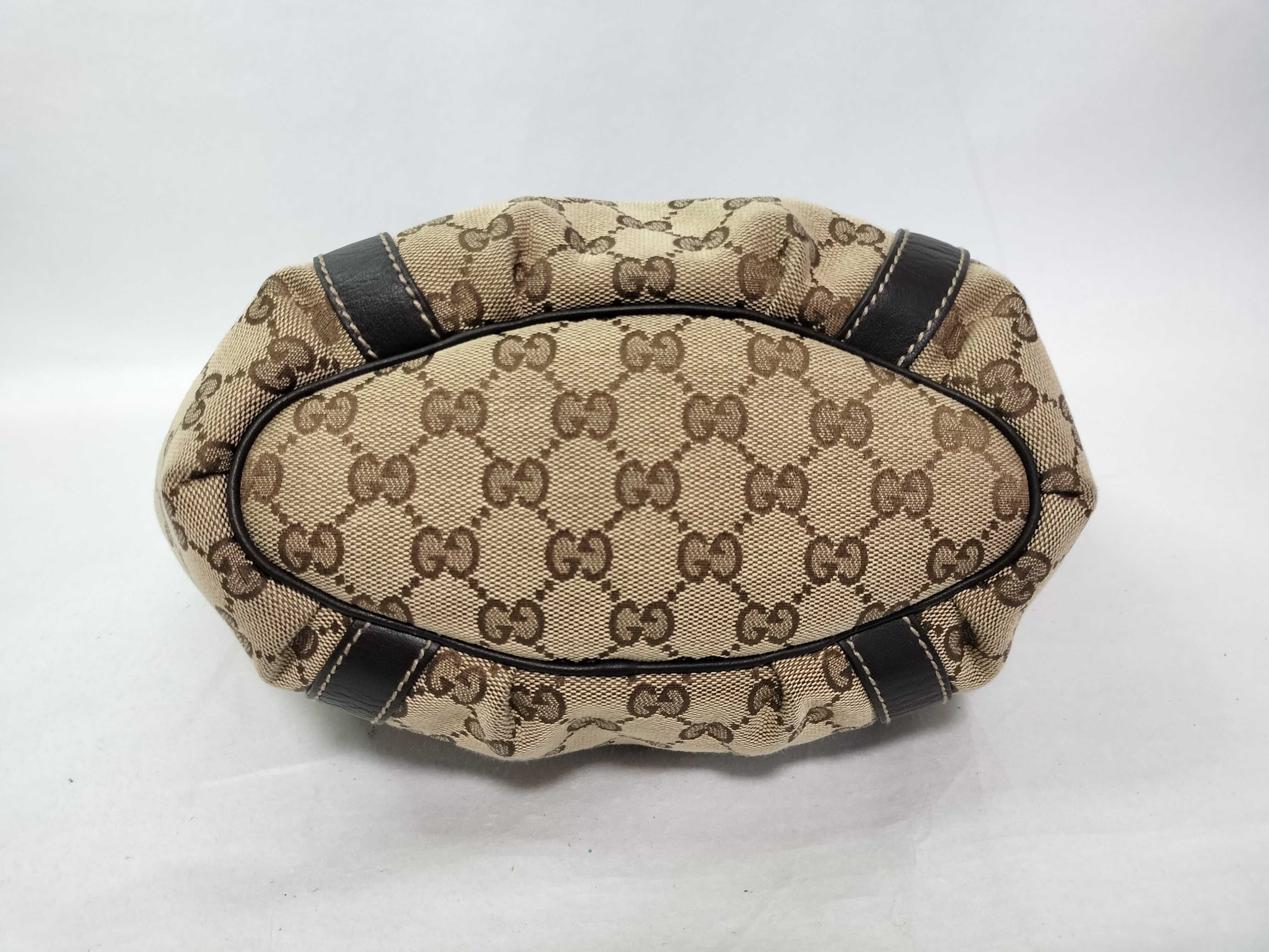 GG Canvas Gucci GG Canvas x Leather Handbag Beige 211983 Handbag — view 9