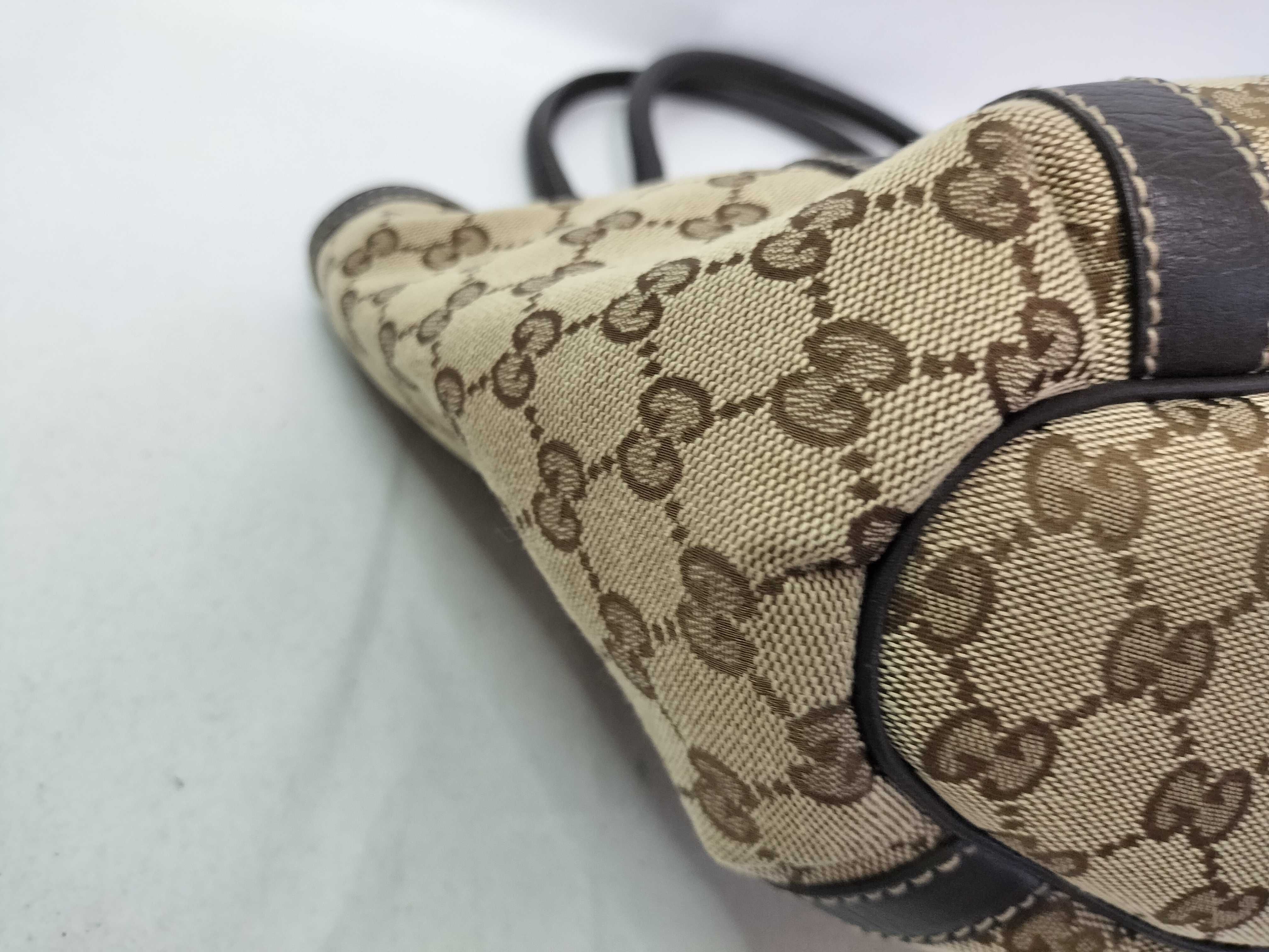GG Canvas Gucci GG Canvas x Leather Handbag Beige 211983 Handbag — view 10