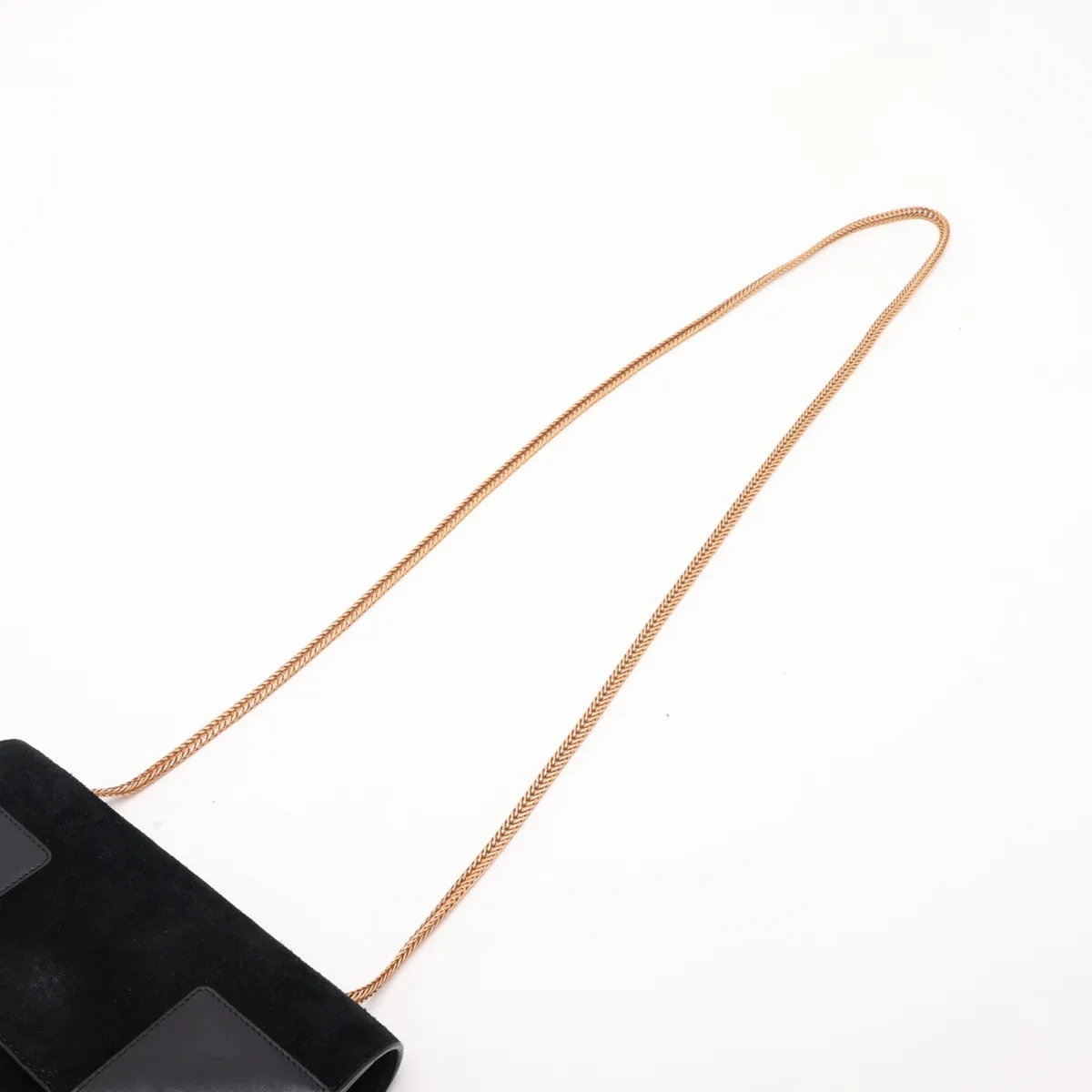 Betty 314516 Suede x Leather Chain Shoulder Bag, Black — view 5