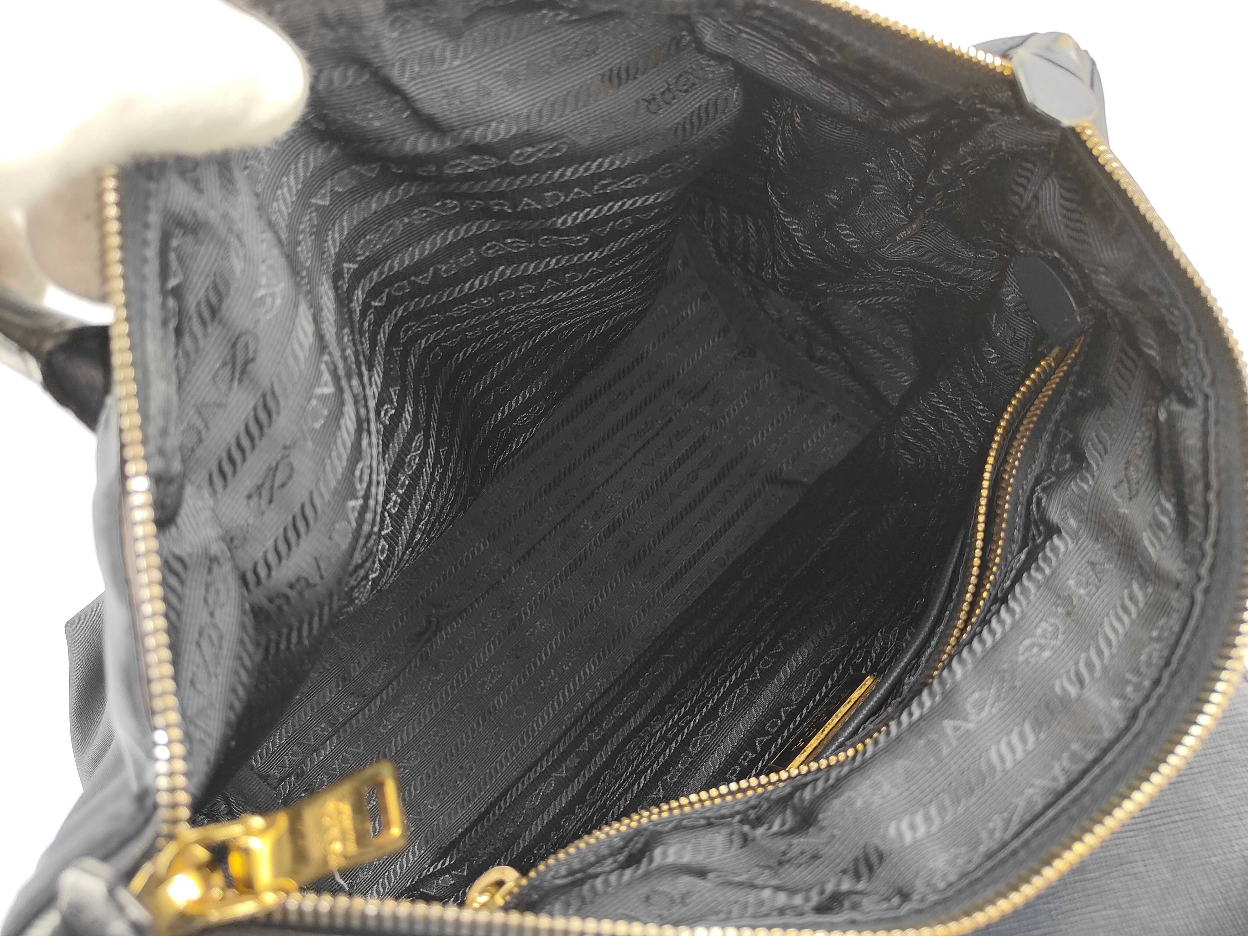Nylon Prada Handbag Leather Nylon Black Handbag — view 11