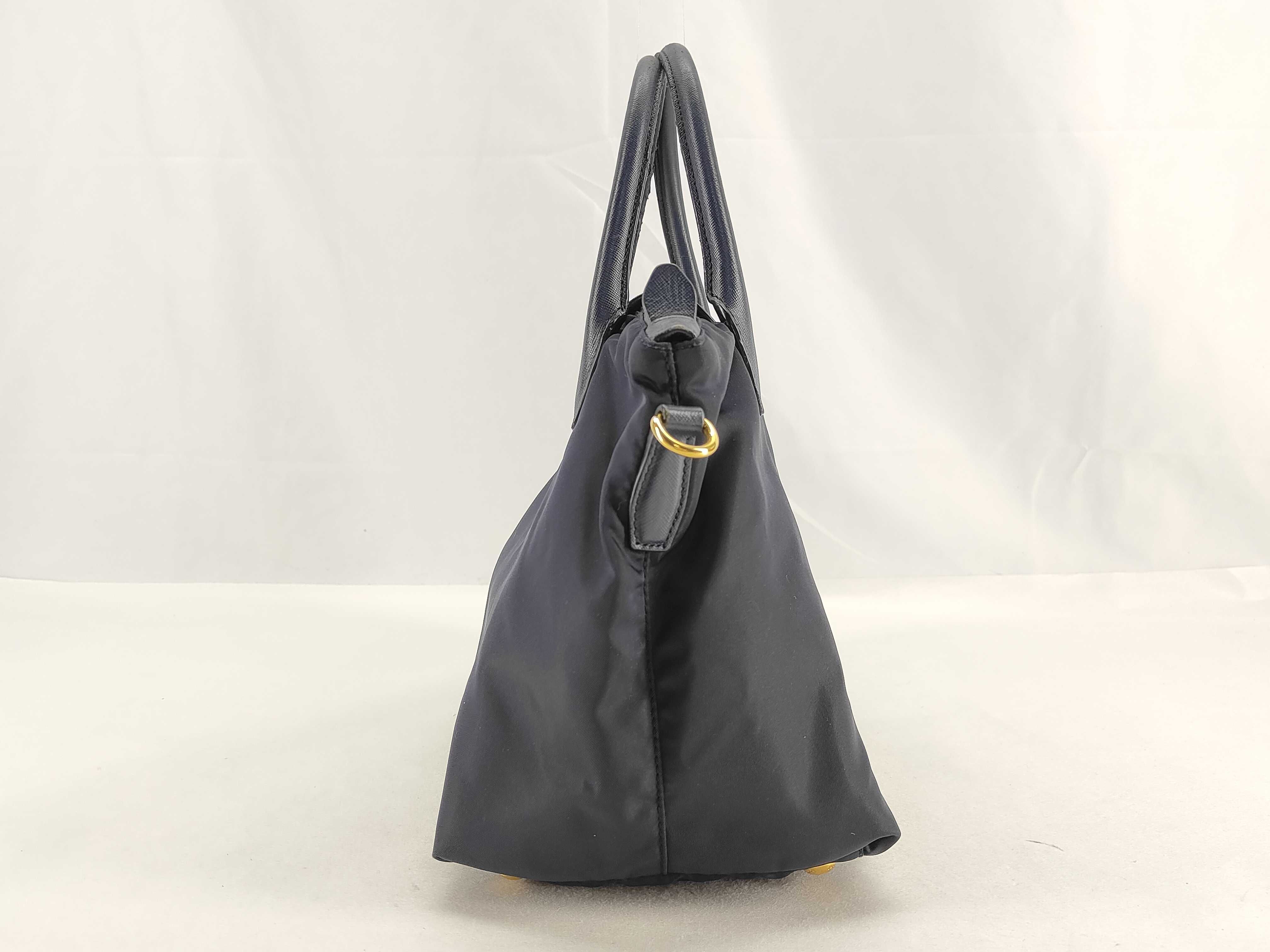 Nylon Prada Handbag Leather Nylon Black Handbag — view 3