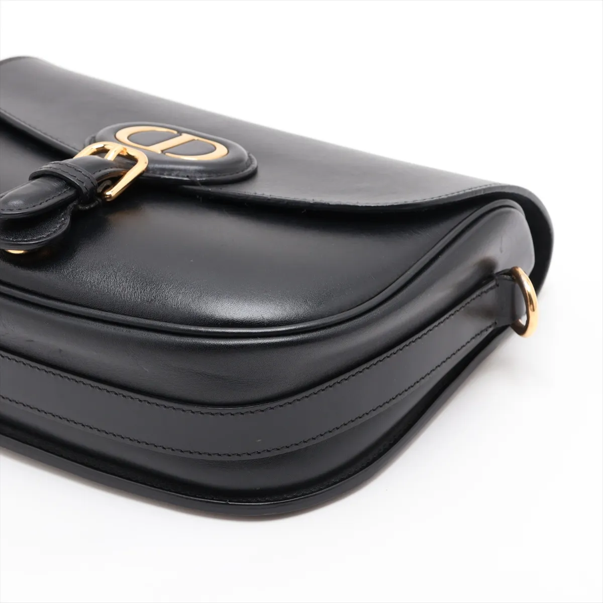 Bobby Leather Shoulder Bag, Black — view 3