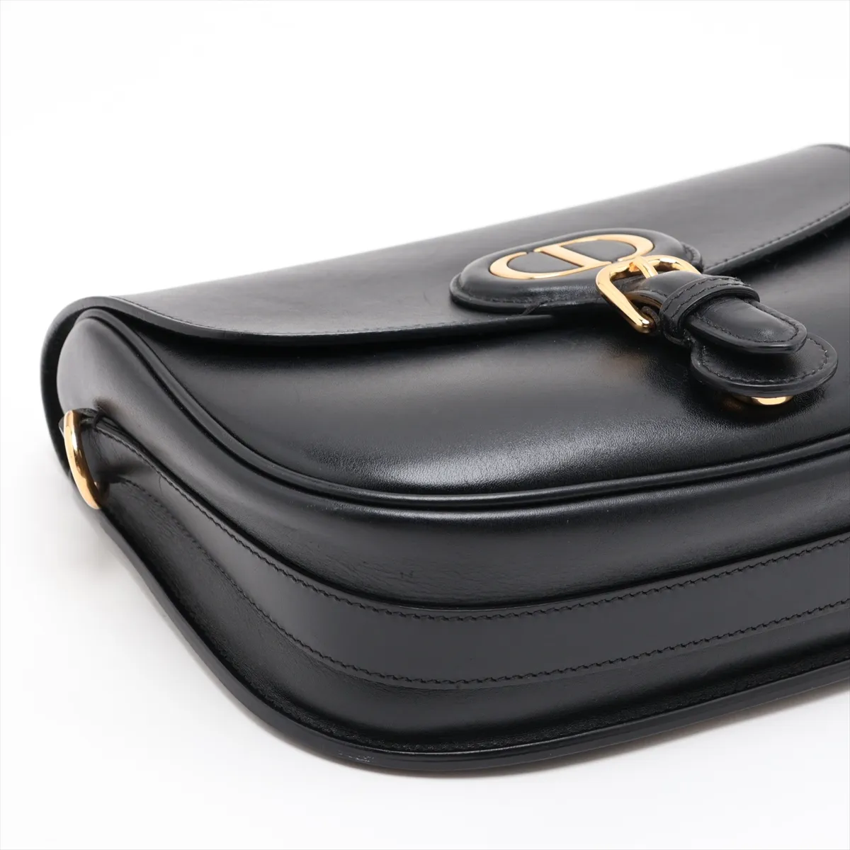 Bobby Leather Shoulder Bag, Black — view 4