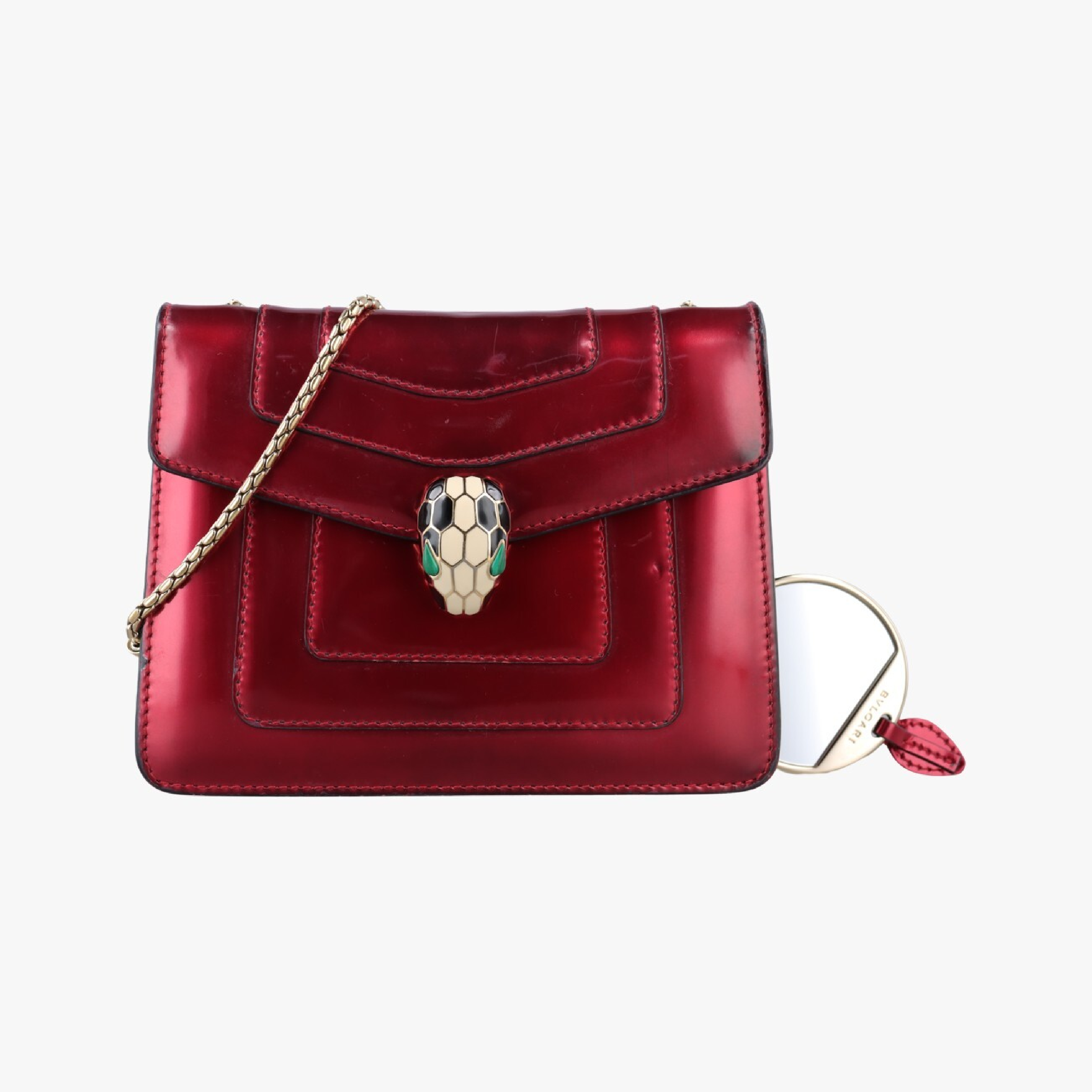Serpenti Forever Red Leather Shoulder Bag FK-L17-282174