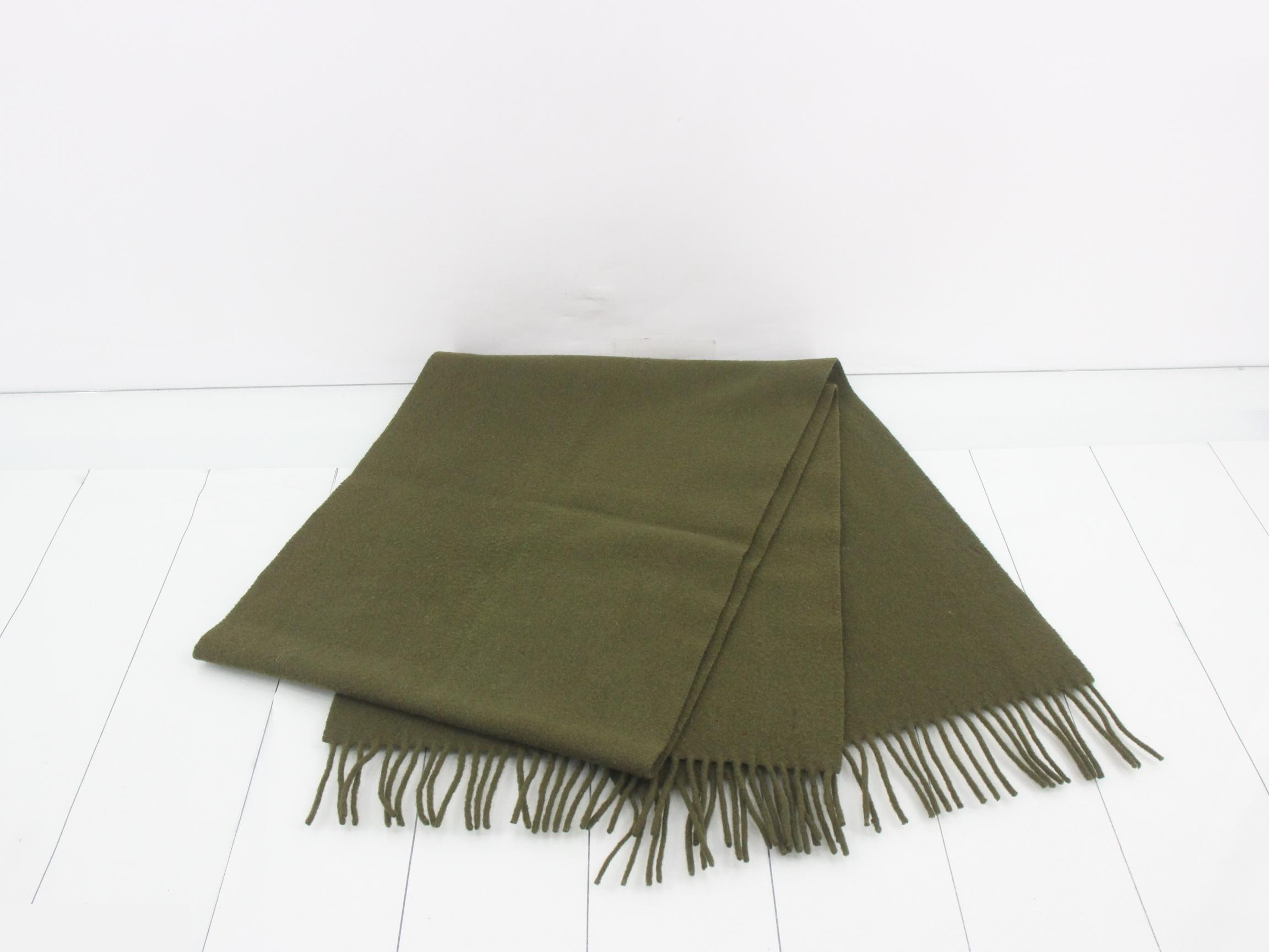 Nova Check Scarf, Olive, 100% Wool — view 3