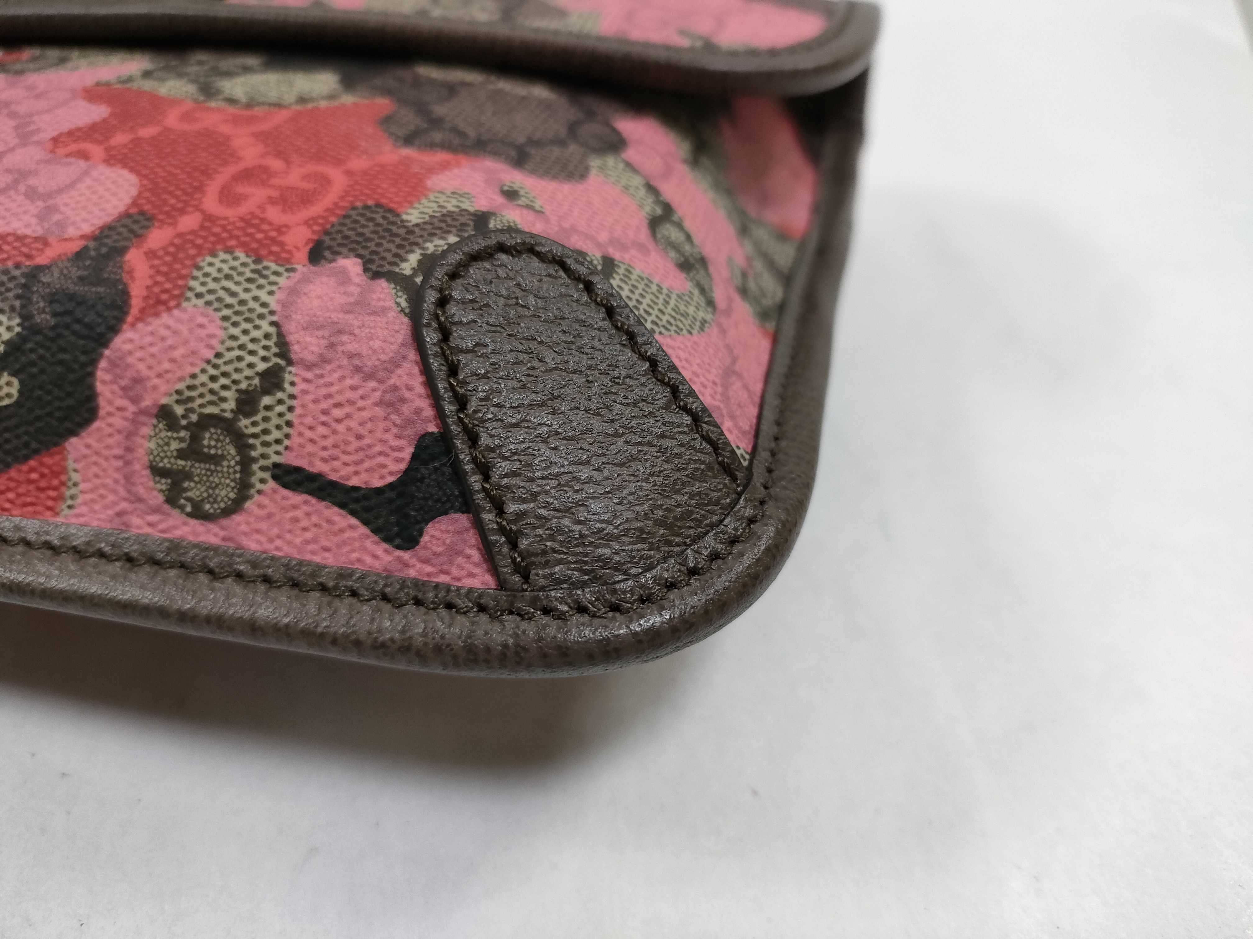 GG Camouflage PVC x Leather Waist Pouch, Beige x Pink, 752597 Waist Bag — view 6