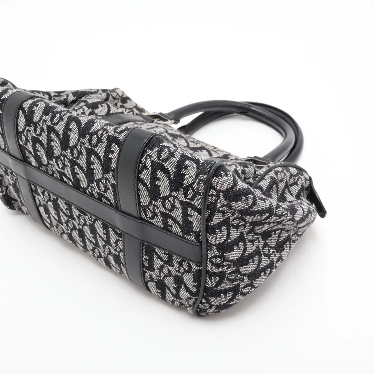 Trotter Canvas x Leather Handbag, Black — view 3