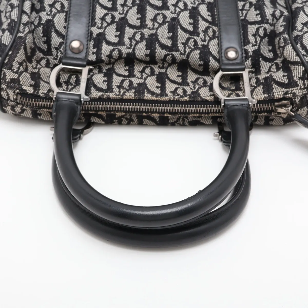 Trotter Canvas x Leather Handbag, Black — view 5