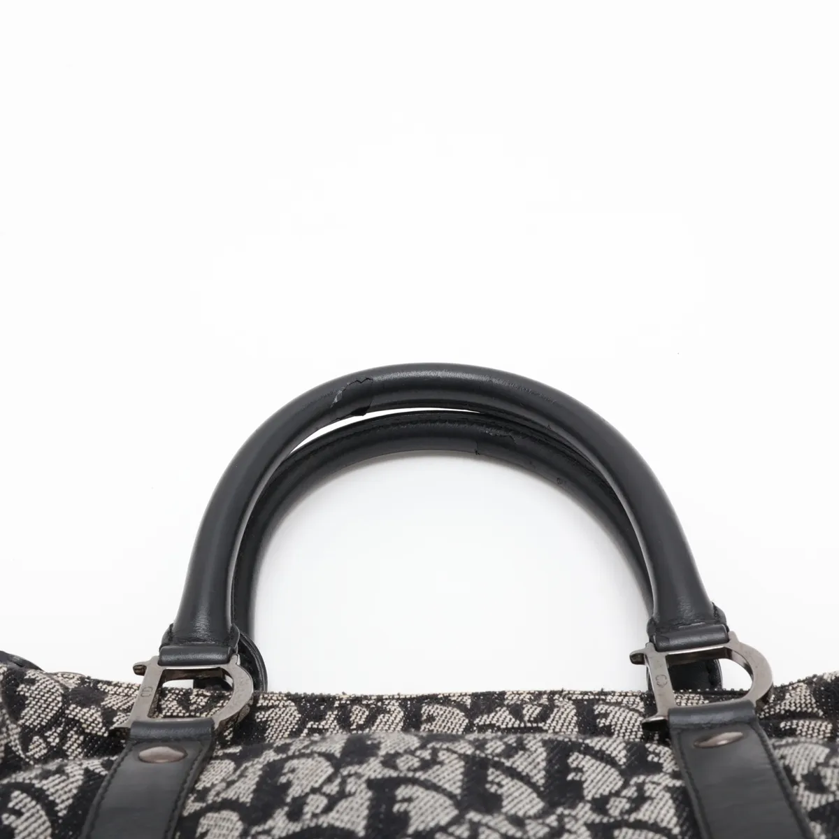 Trotter Canvas x Leather Handbag, Black — view 6