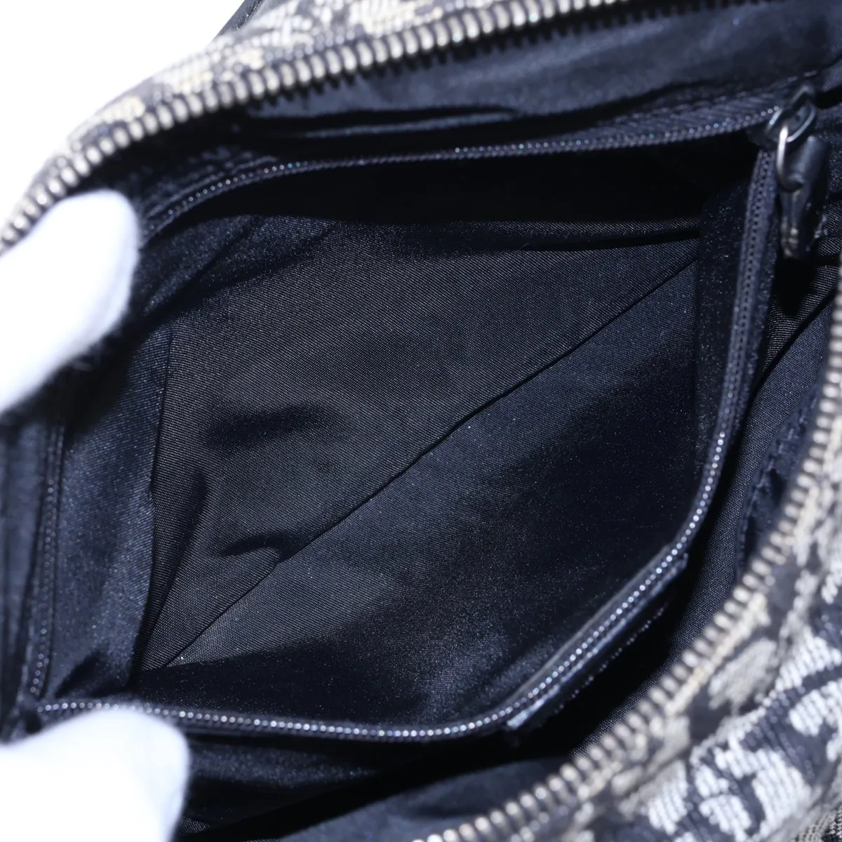 Trotter Canvas x Leather Handbag, Black — view 8