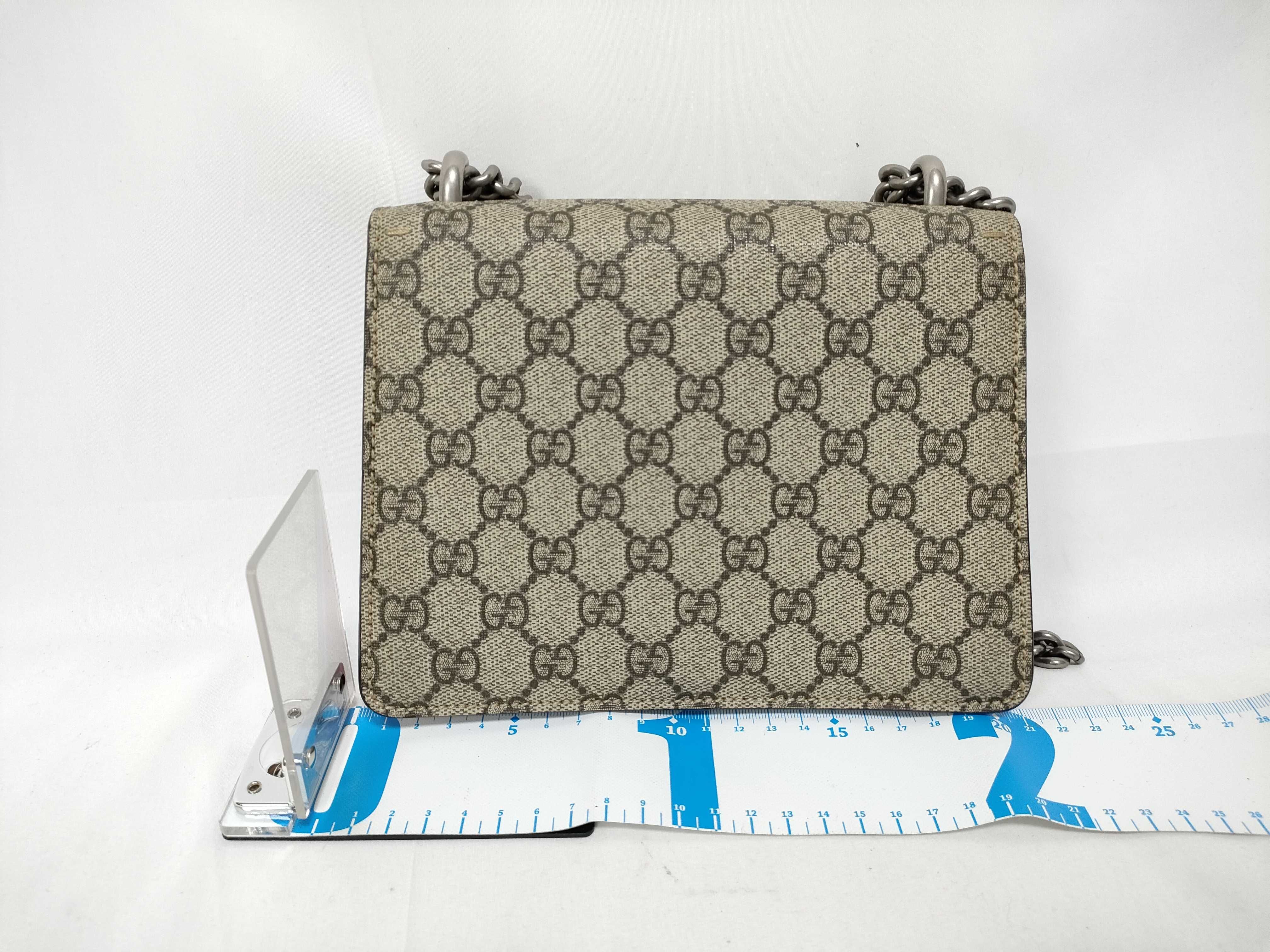 GG Supreme Dionysus 421970 PVC x Suede Chain Shoulder Bag, Beige — view 2