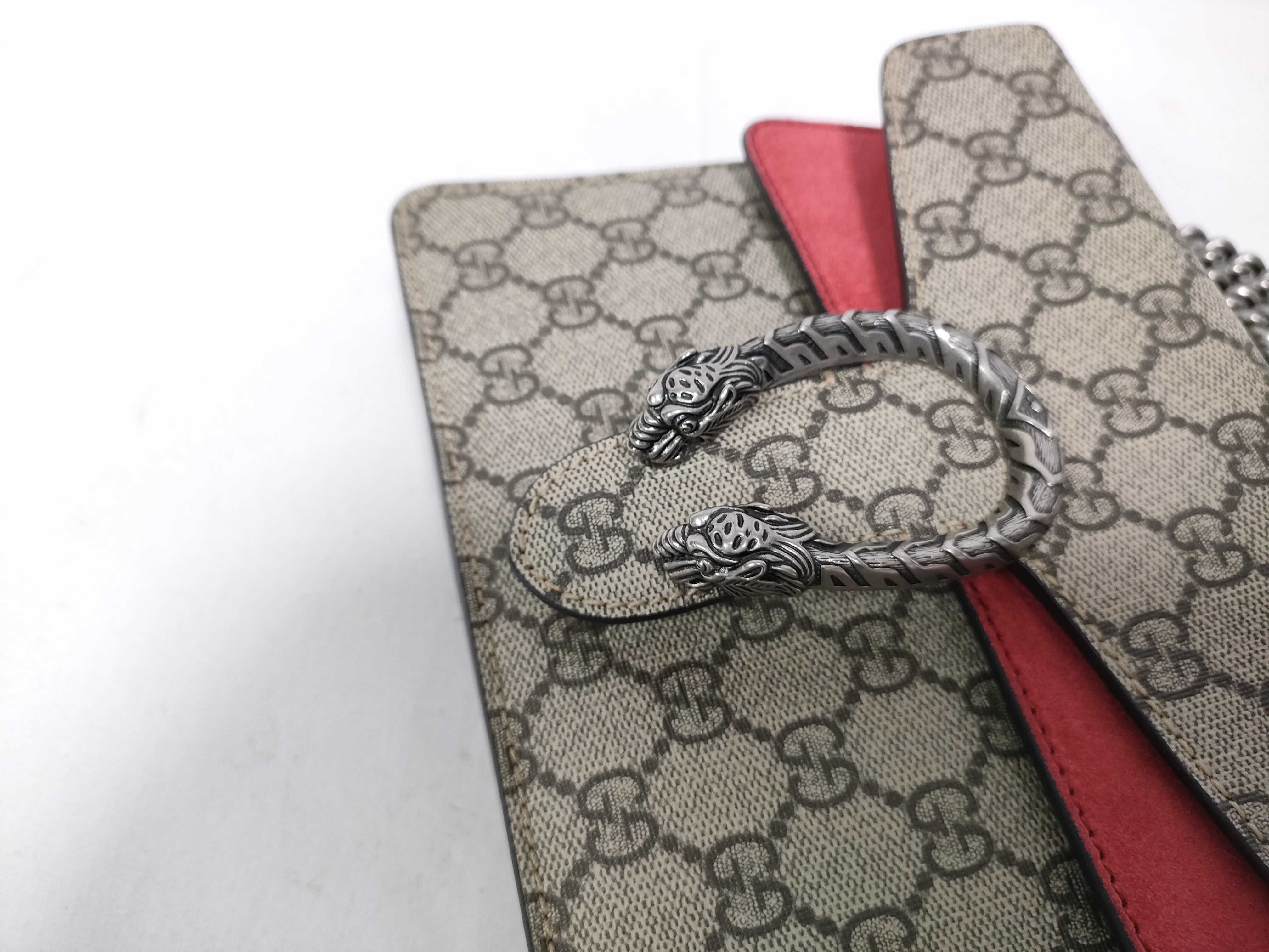 GG Supreme Dionysus 421970 PVC x Suede Chain Shoulder Bag, Beige — view 6