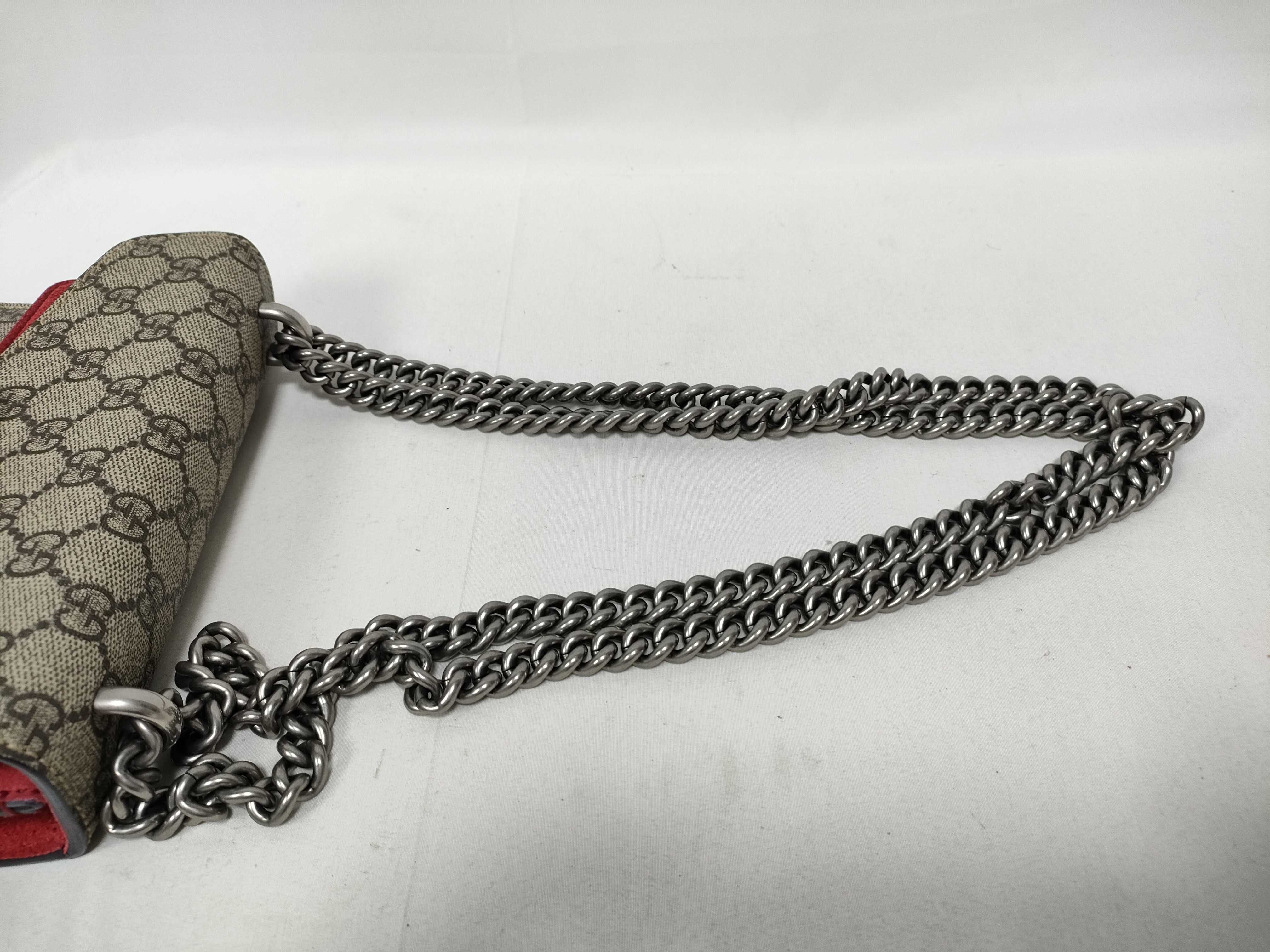 GG Supreme Dionysus 421970 PVC x Suede Chain Shoulder Bag, Beige — view 8