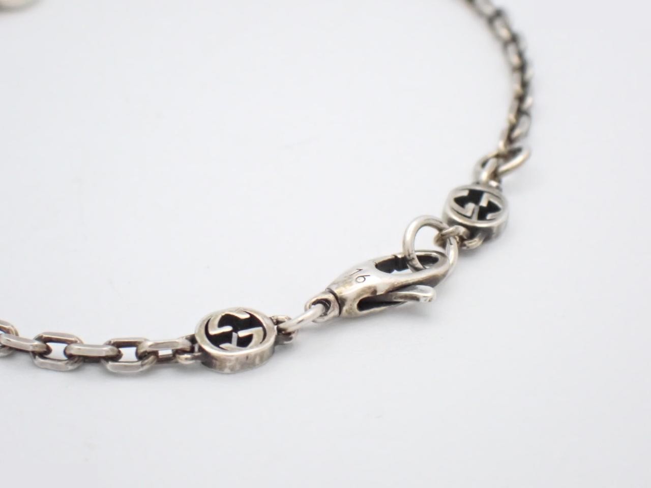 Interlocking G Heart Bracelet, 925 Sterling Silver, 4.0g, Wrist Circumference Approx. 18cm — view 3