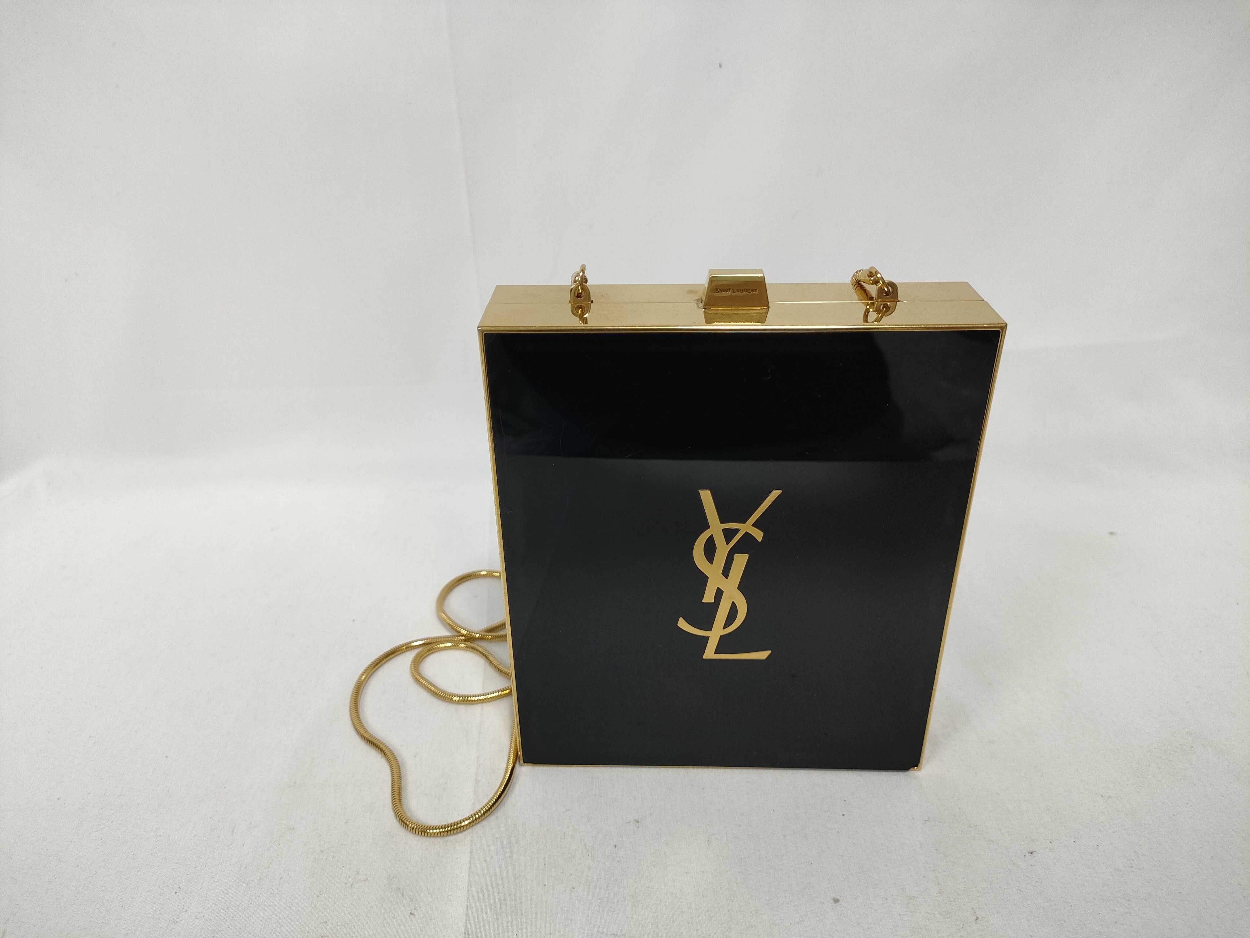 FR- Paris tuxedo box bag Metal x leather Shoulder bag Black x Gold Shoulder bag