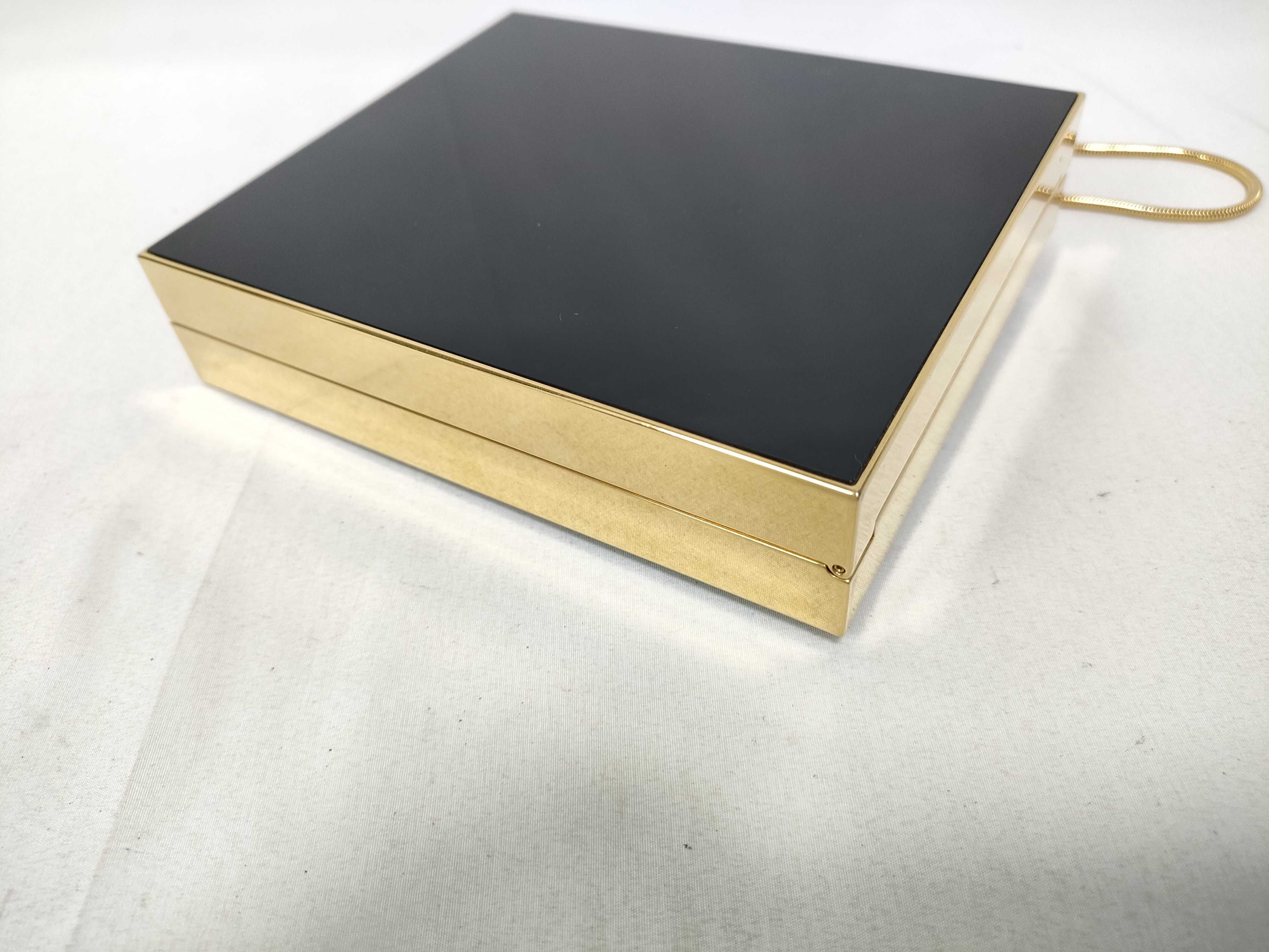 FR- Paris tuxedo box bag Metal x leather Shoulder bag Black x Gold Shoulder bag — view 6