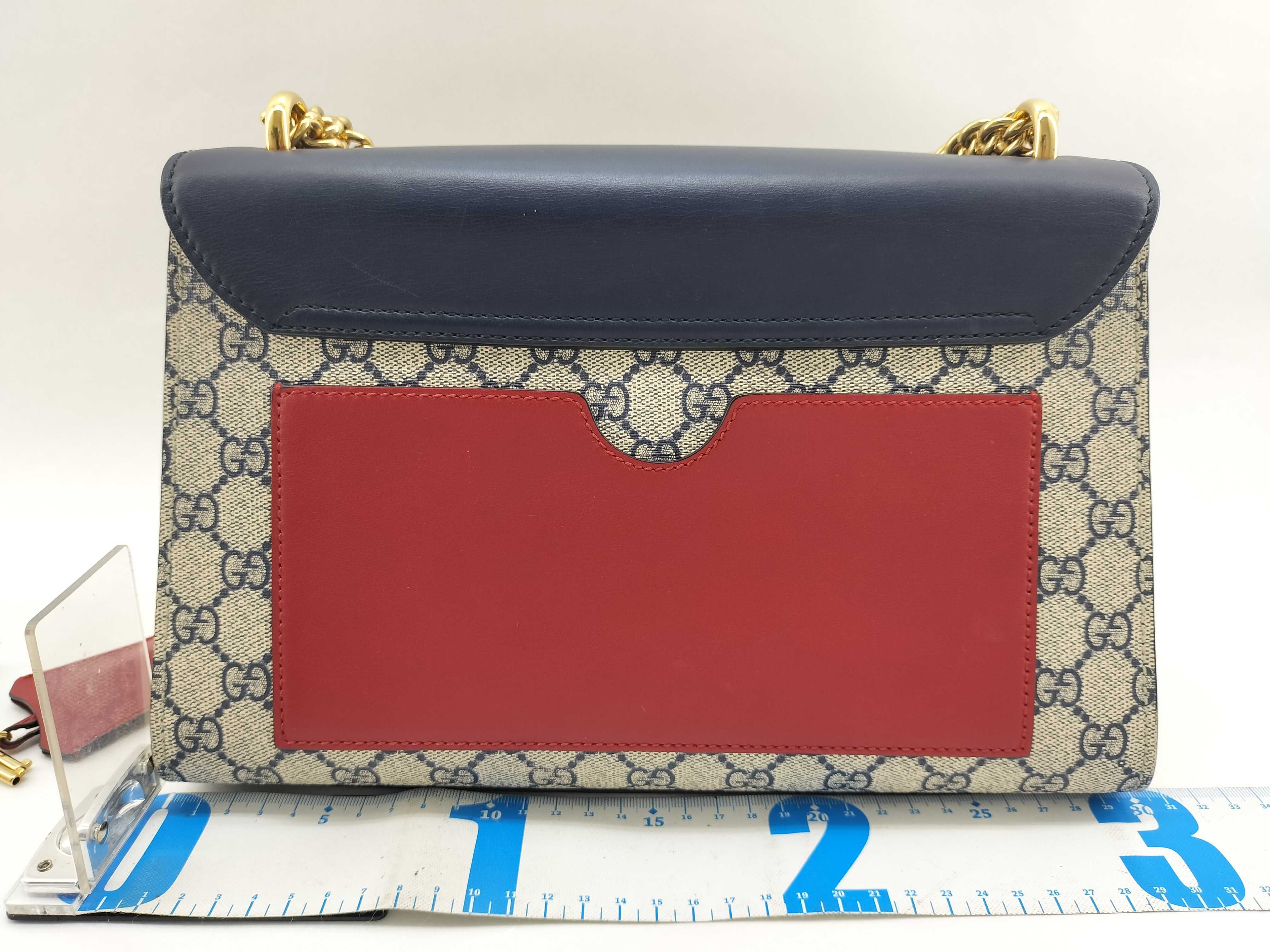 GG Supreme PH- Blue GG Supreme Coated Canvas Padlock Medium Shoulder Bag — view 2