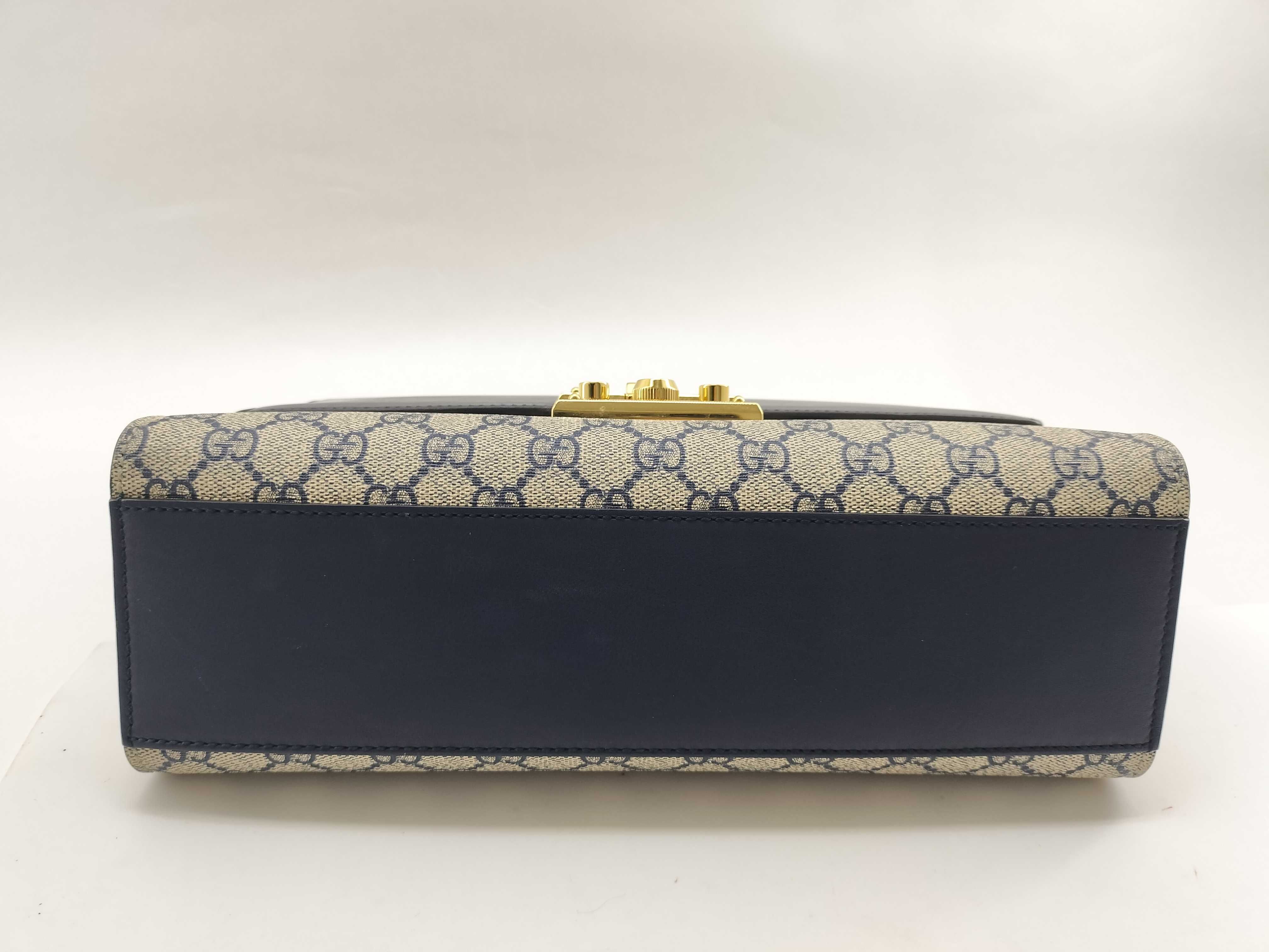 GG Supreme PH- Blue GG Supreme Coated Canvas Padlock Medium Shoulder Bag — view 3